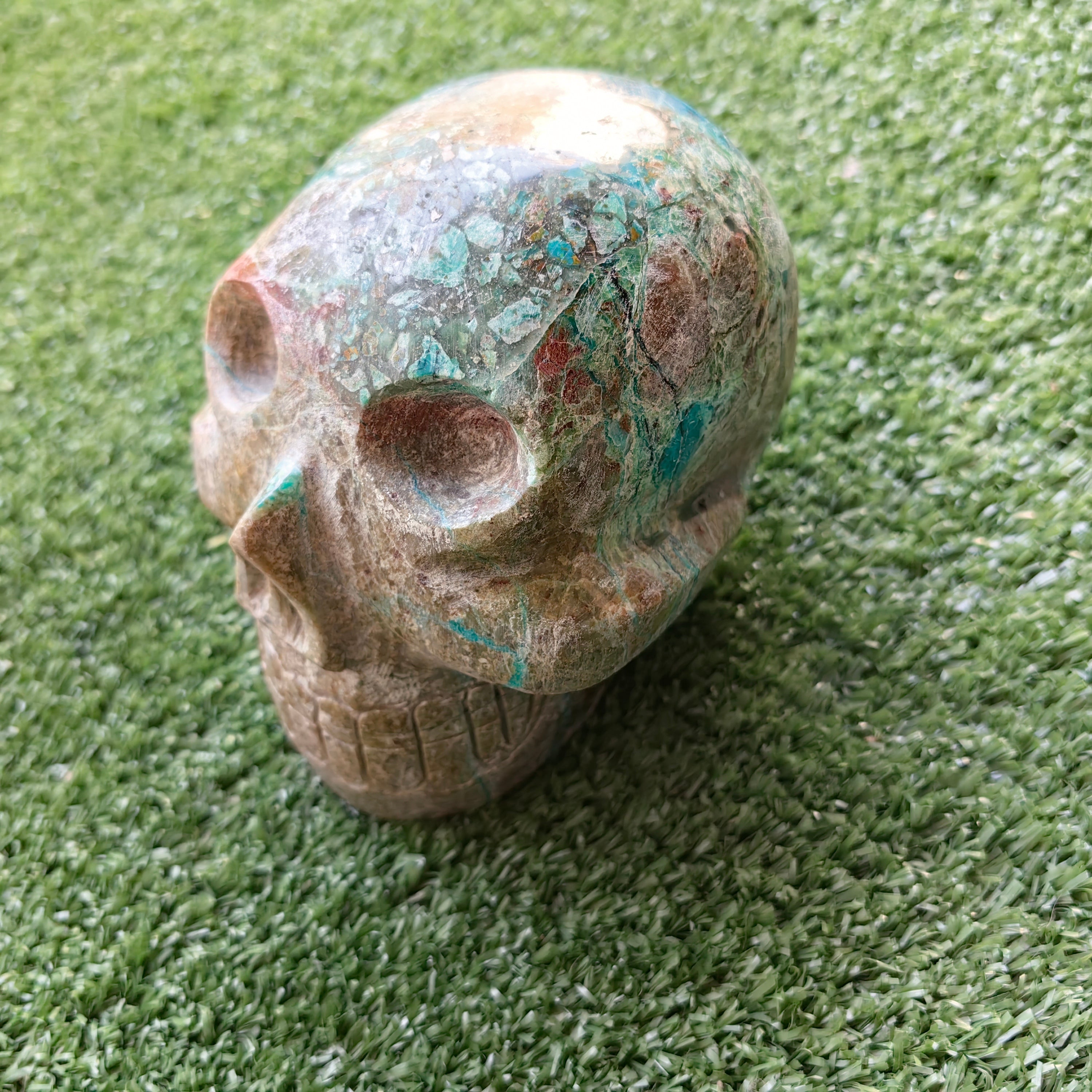 1 pcs Chrysocolla skull