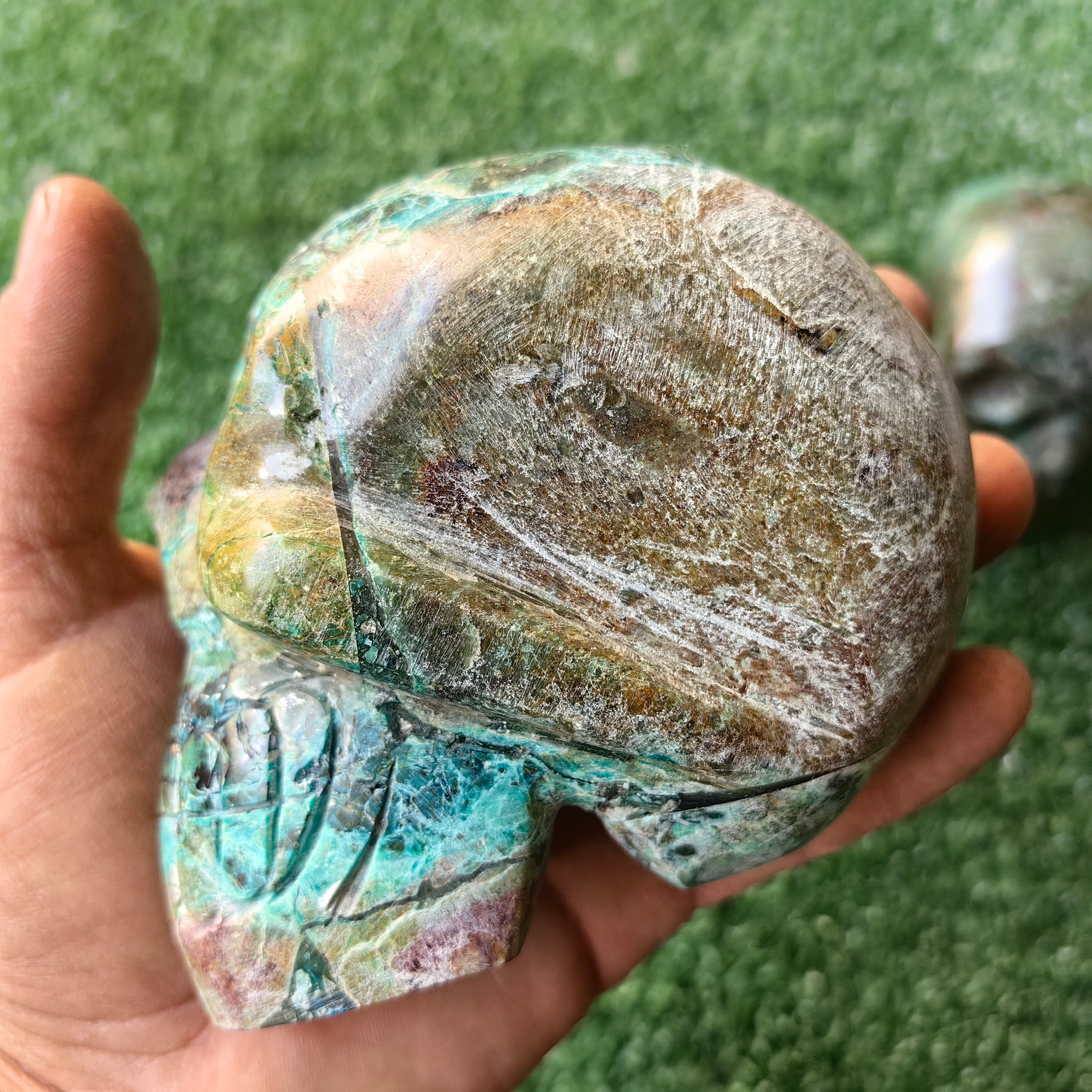 3 pcs Chrysocolla skull