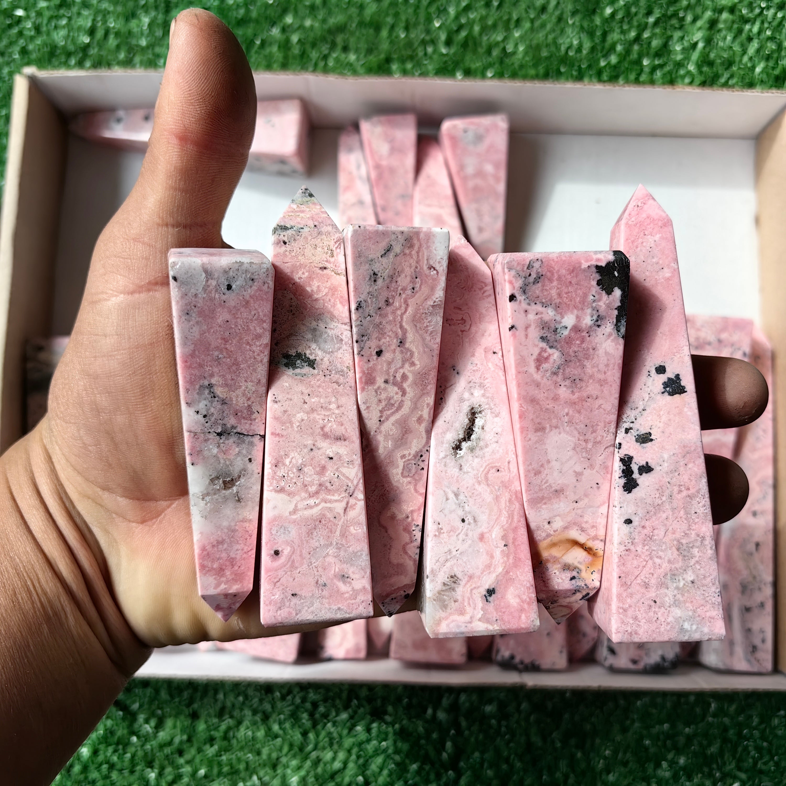 Lot 26 pcs Rhodonite Tower