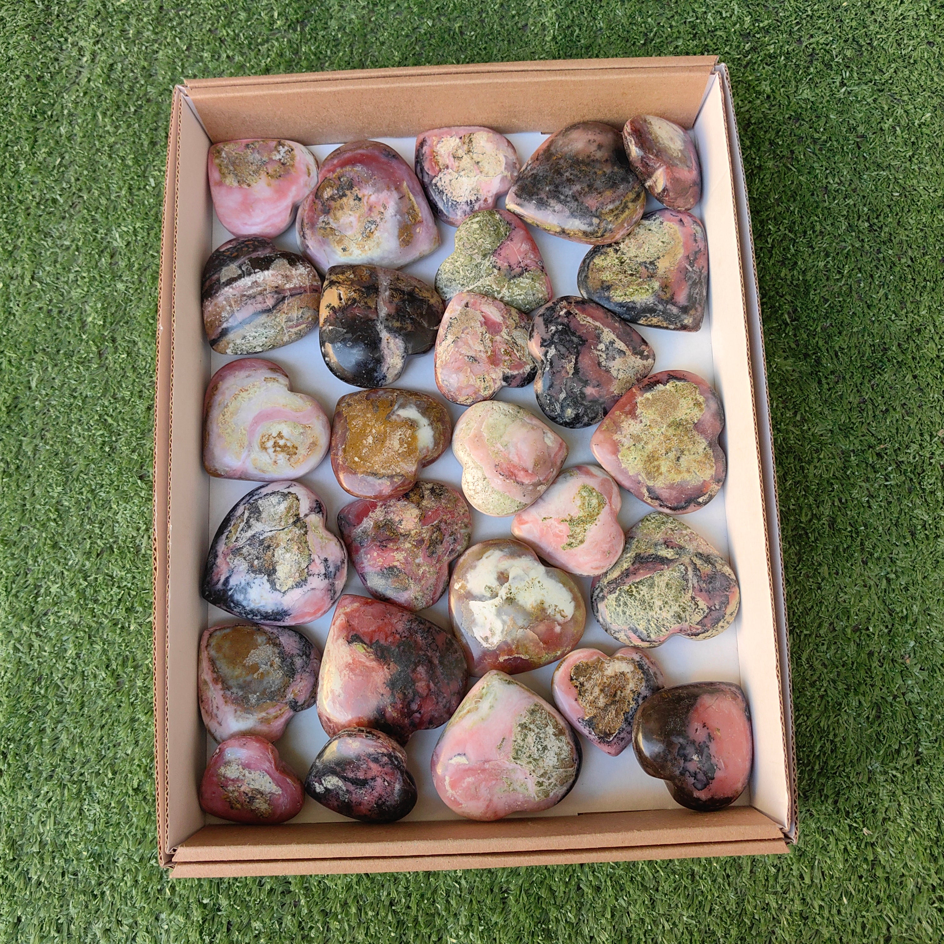 Lot 27 pcs Strawberry Pink Opal Heart