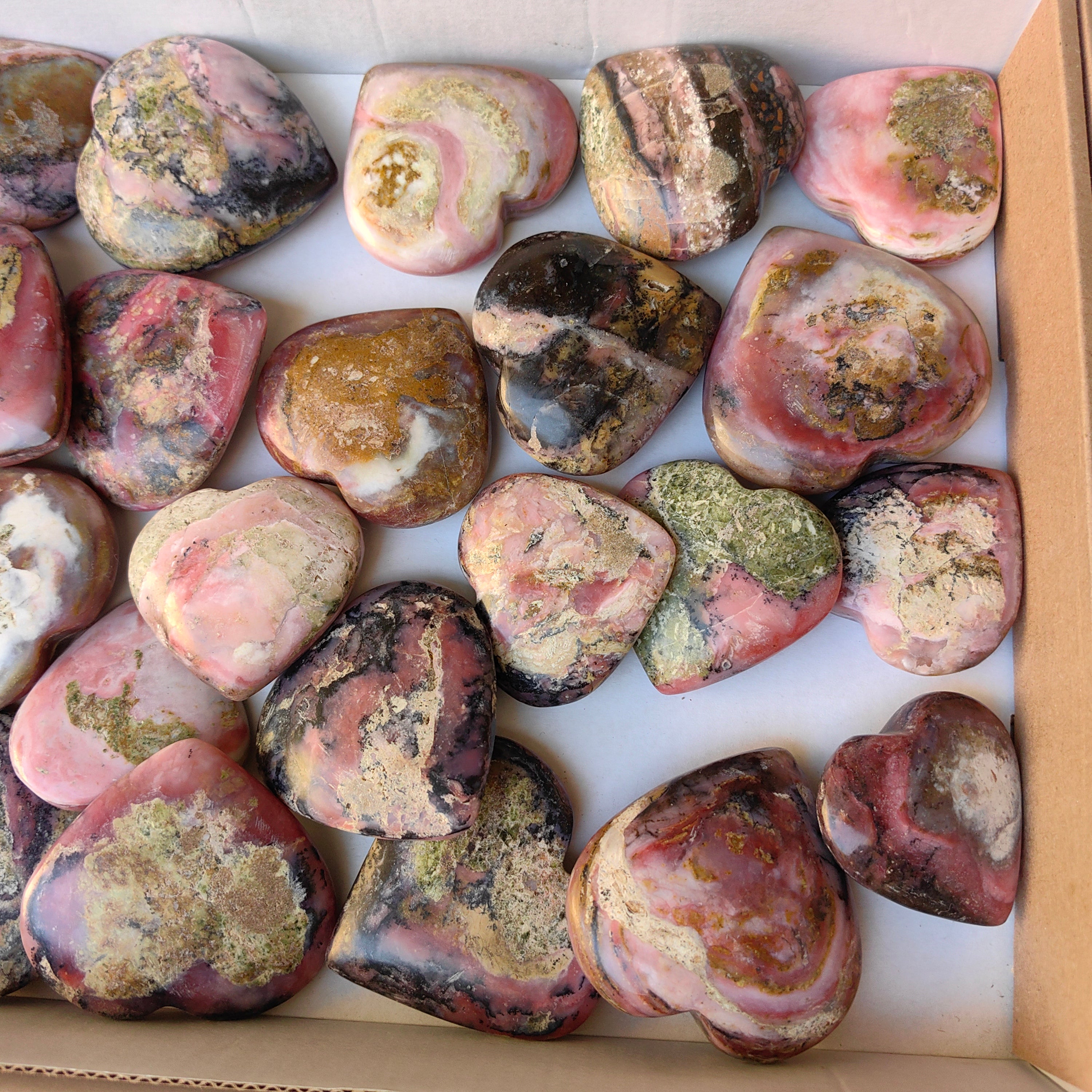 Lot 27 pcs Strawberry Pink Opal Heart