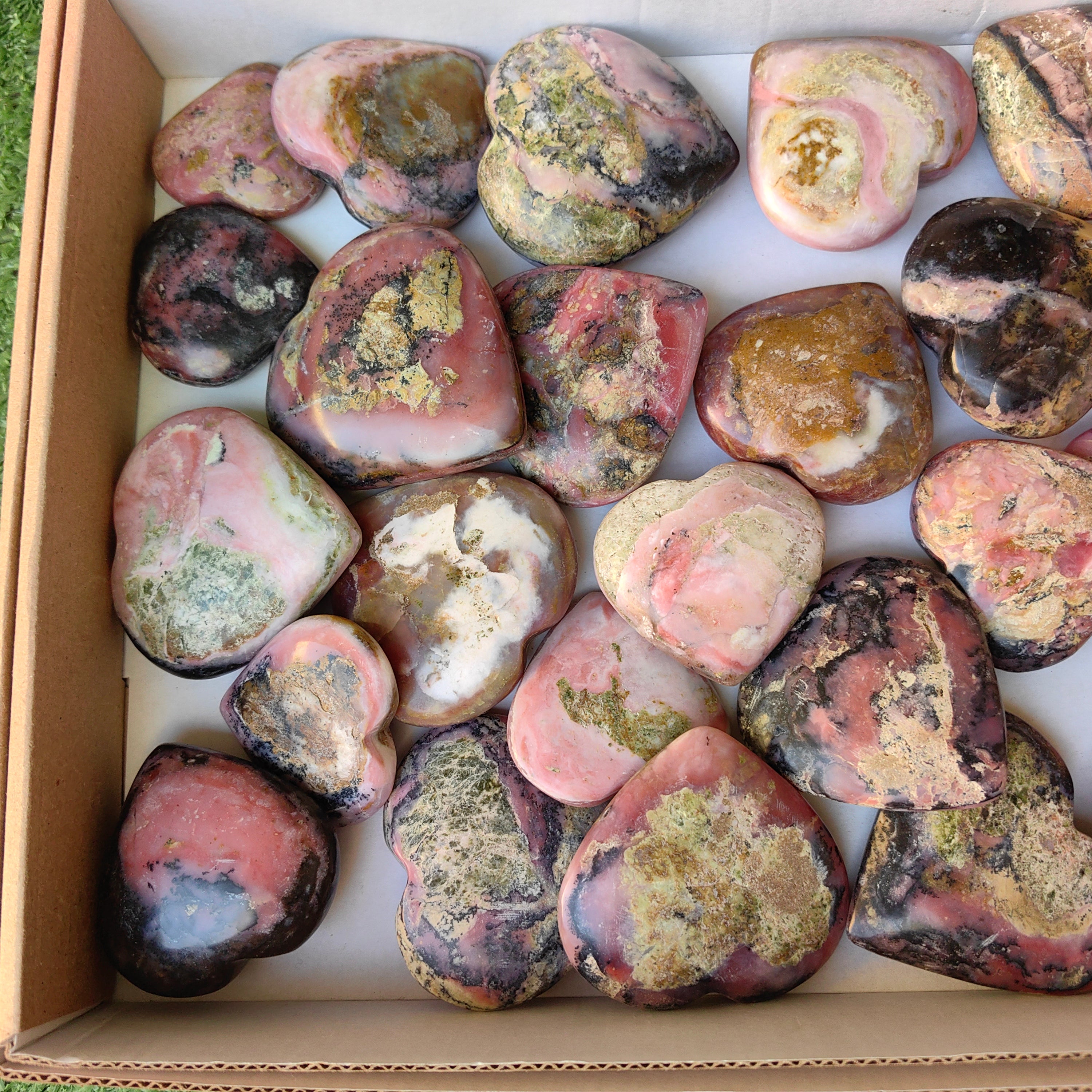 Lot 27 pcs Strawberry Pink Opal Heart