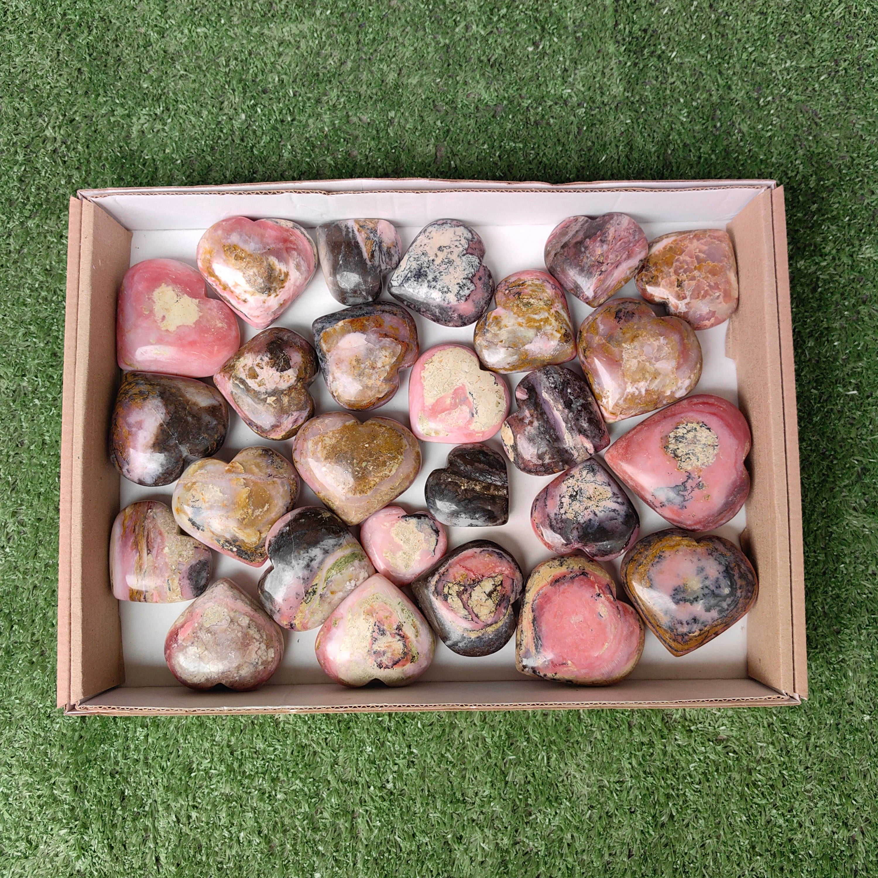 Lot 26 pcs Strawberry Pink Opal Heart