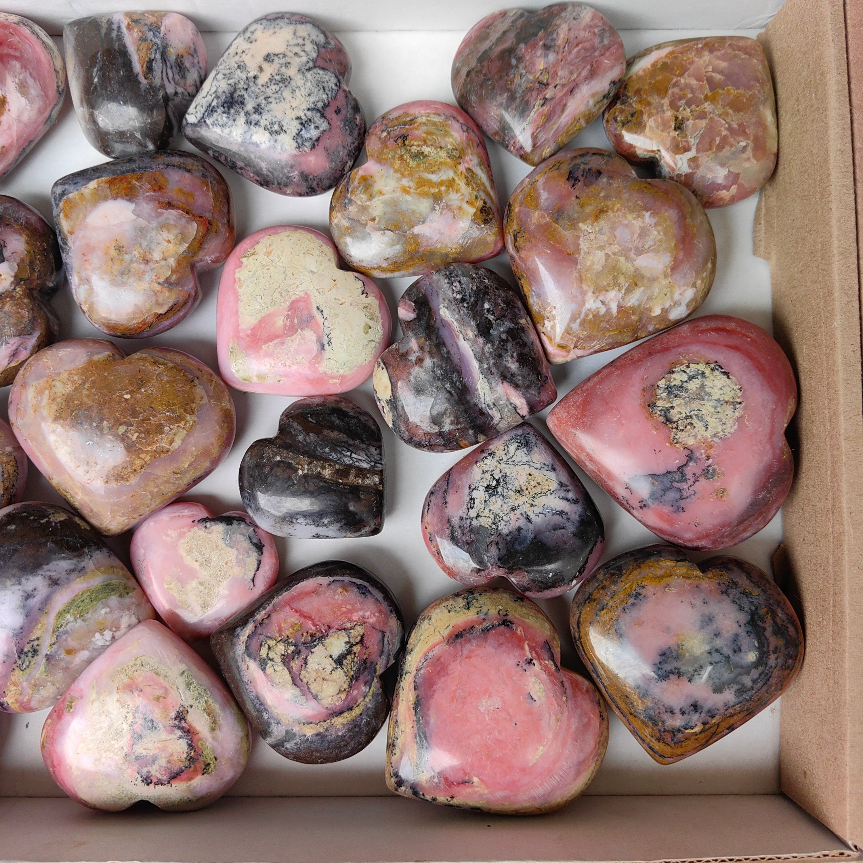 Lot 26 pcs Strawberry Pink Opal Heart
