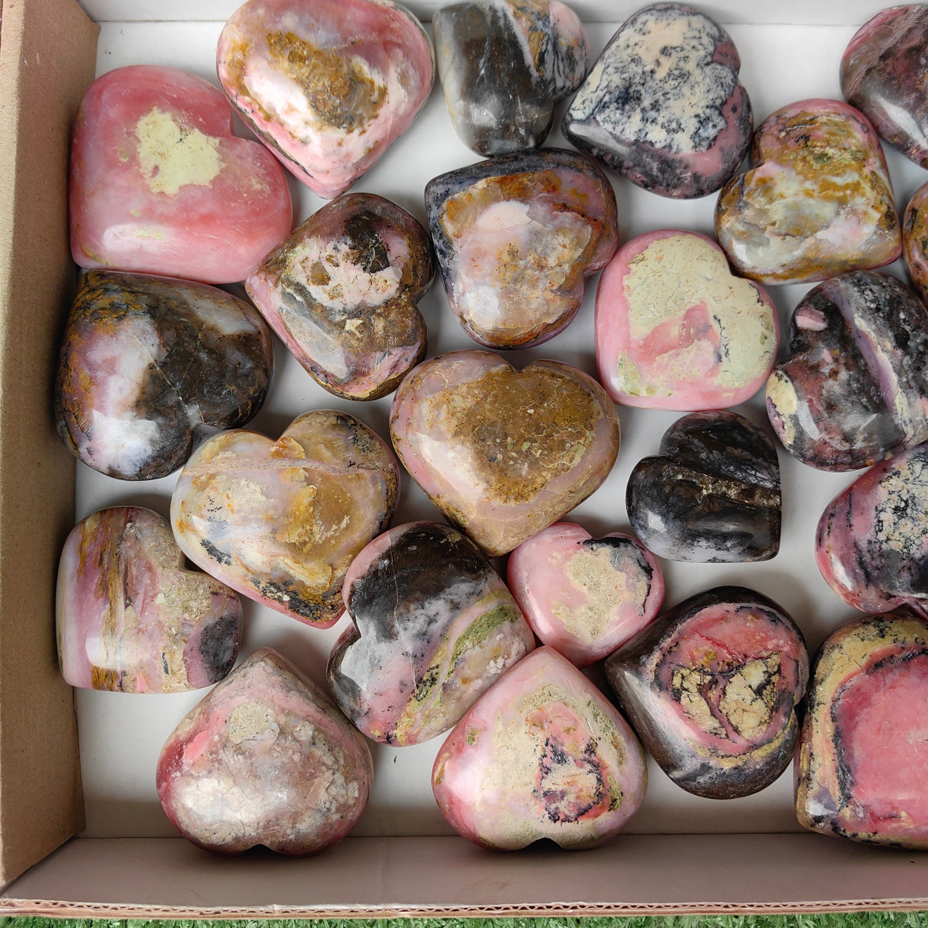 Lot 26 pcs Strawberry Pink Opal Heart