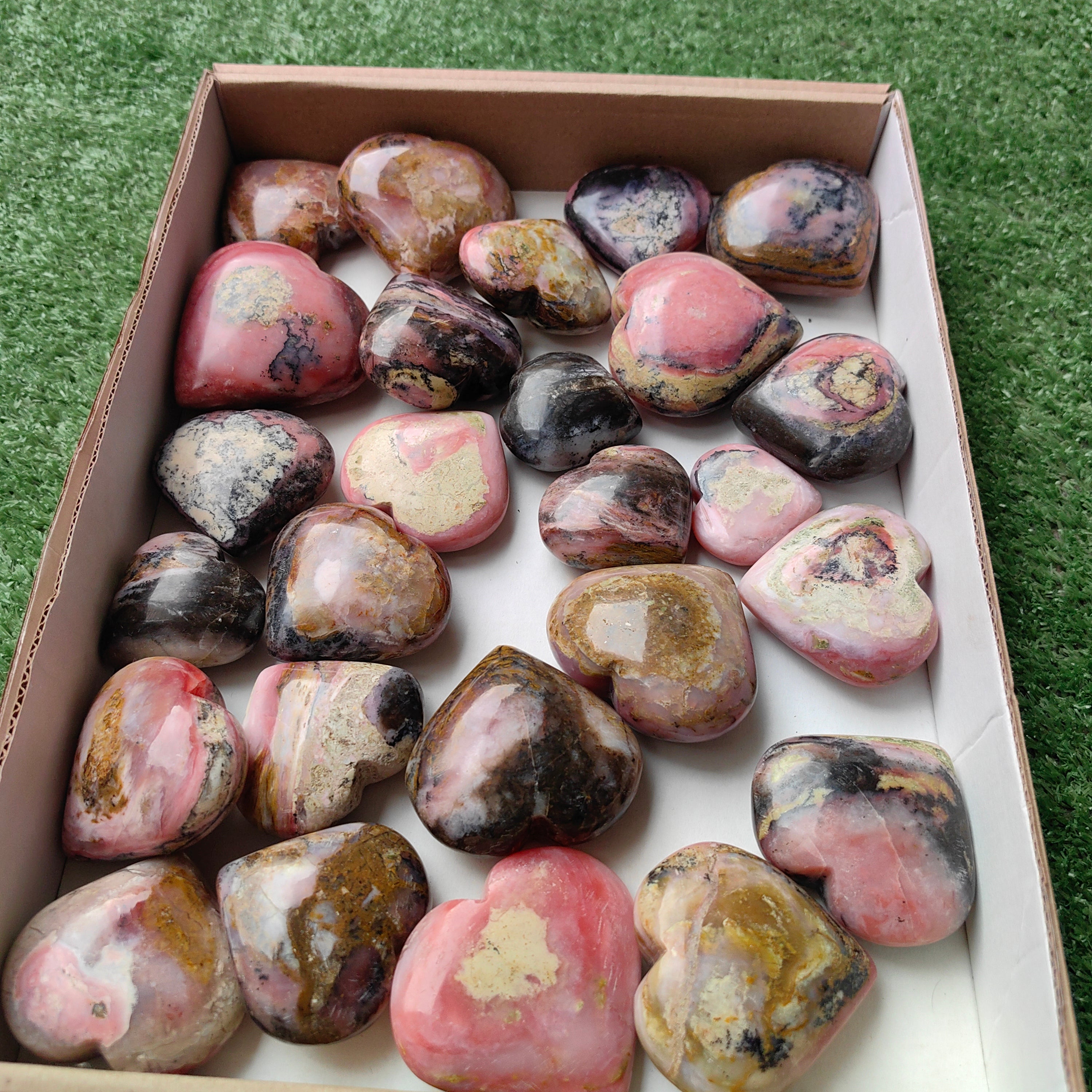 Lot 26 pcs Strawberry Pink Opal Heart