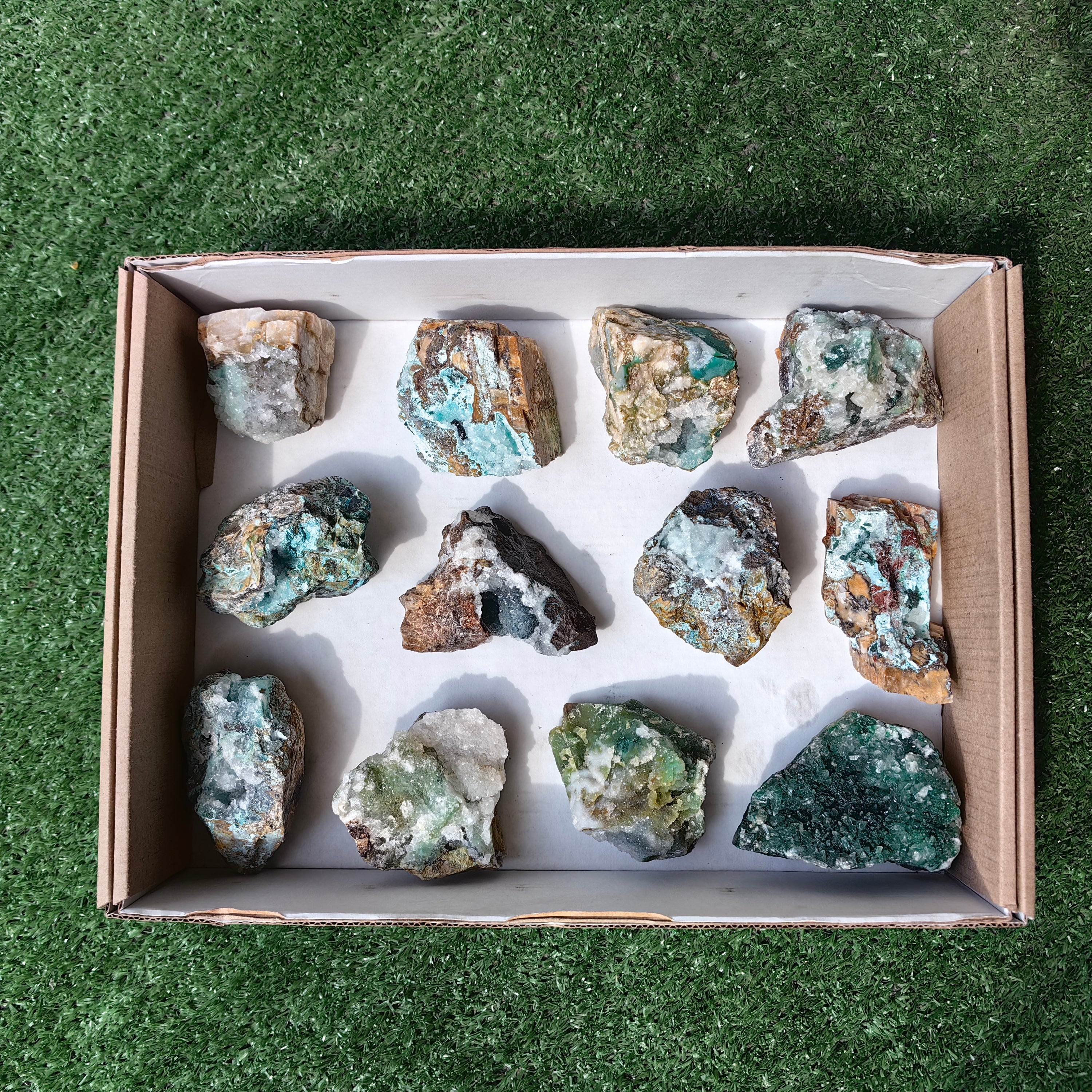 Lot 12 pcs Chrysocolla drusy Rough