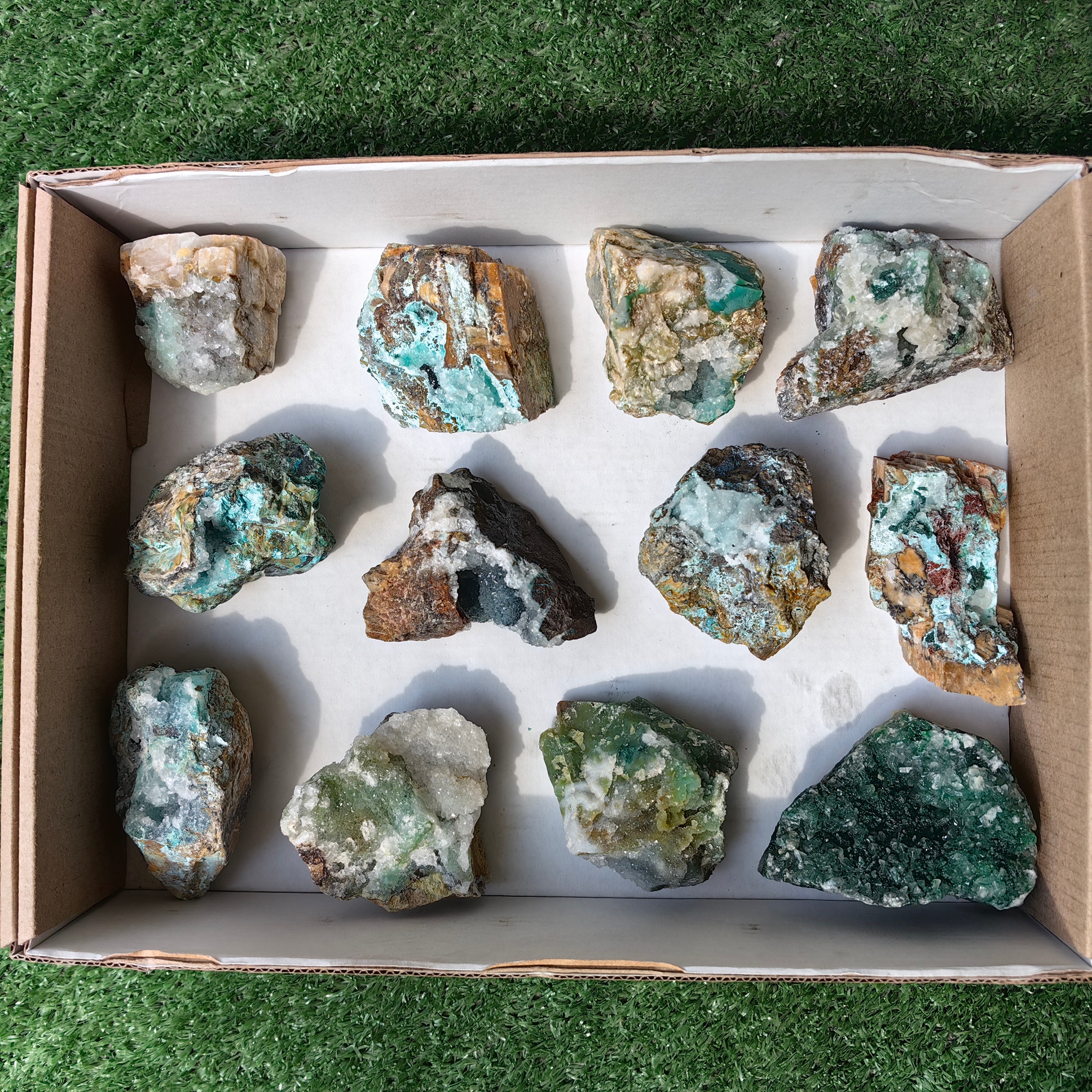 Lot 12 pcs Chrysocolla drusy Rough