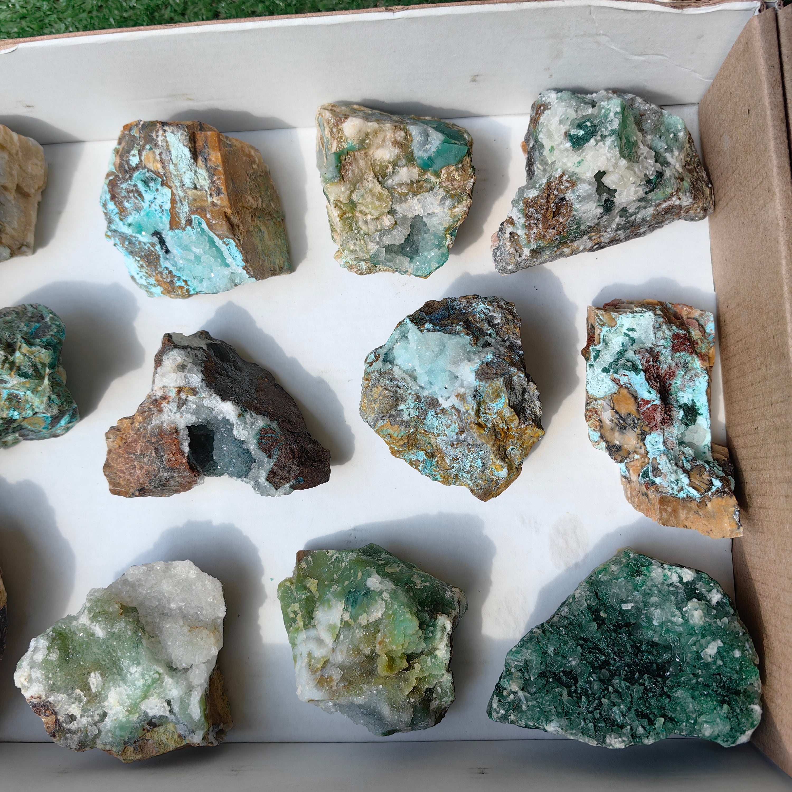 Lot 12 pcs Chrysocolla drusy Rough