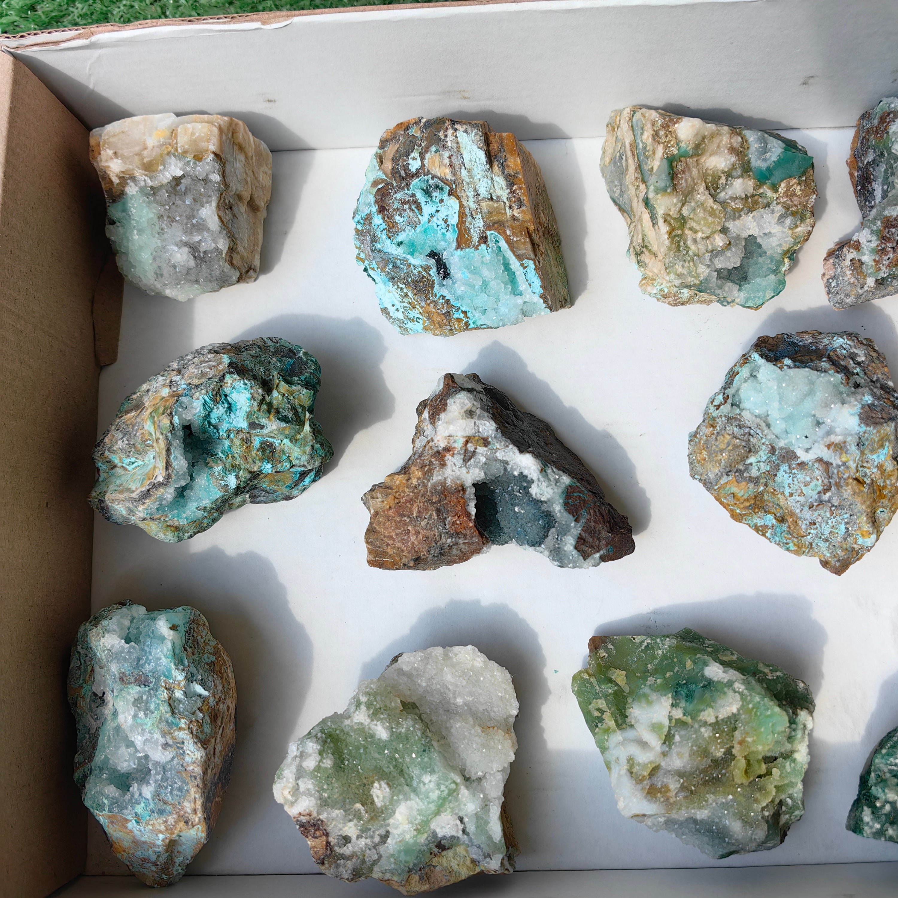 Lot 12 pcs Chrysocolla drusy Rough