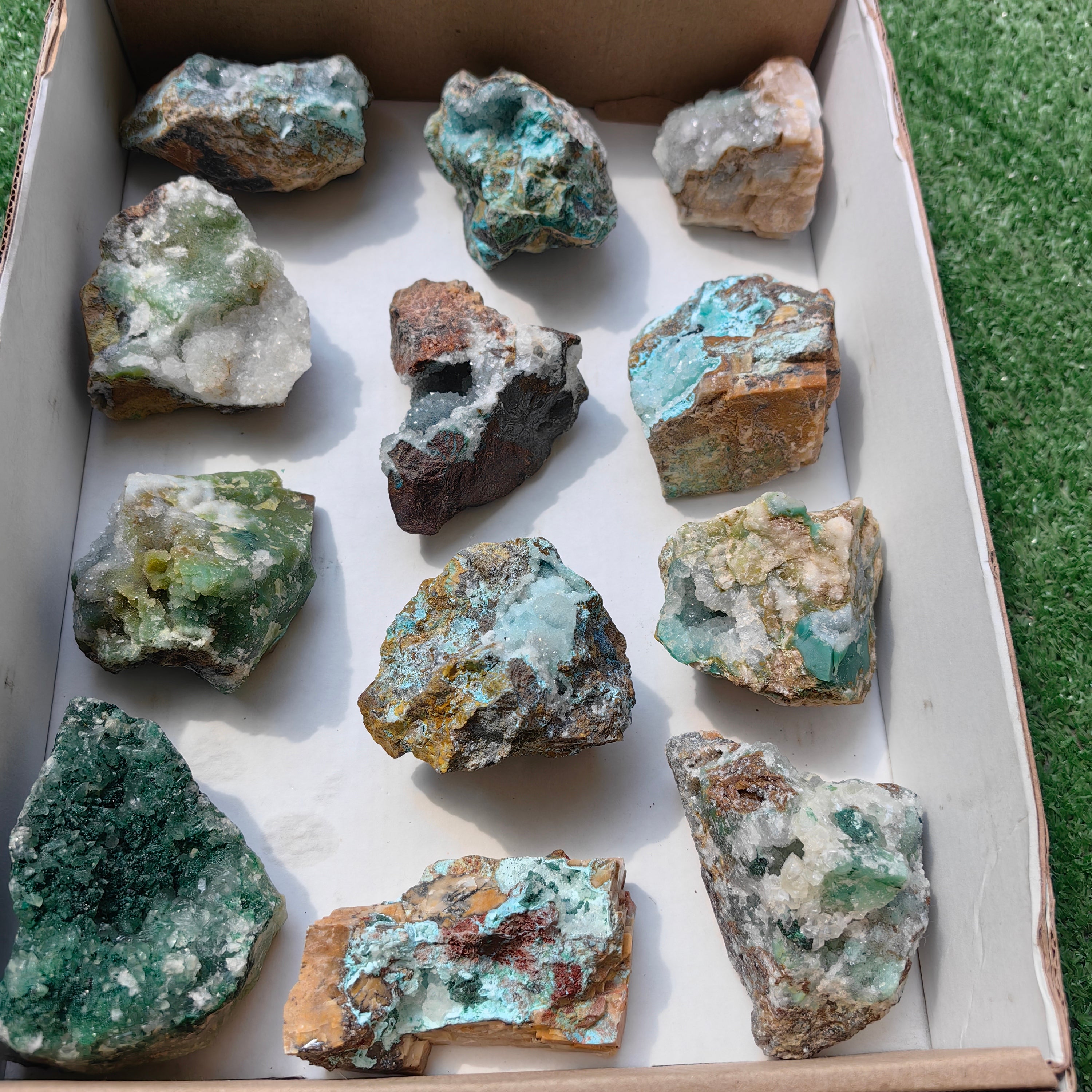 Lot 12 pcs Chrysocolla drusy Rough