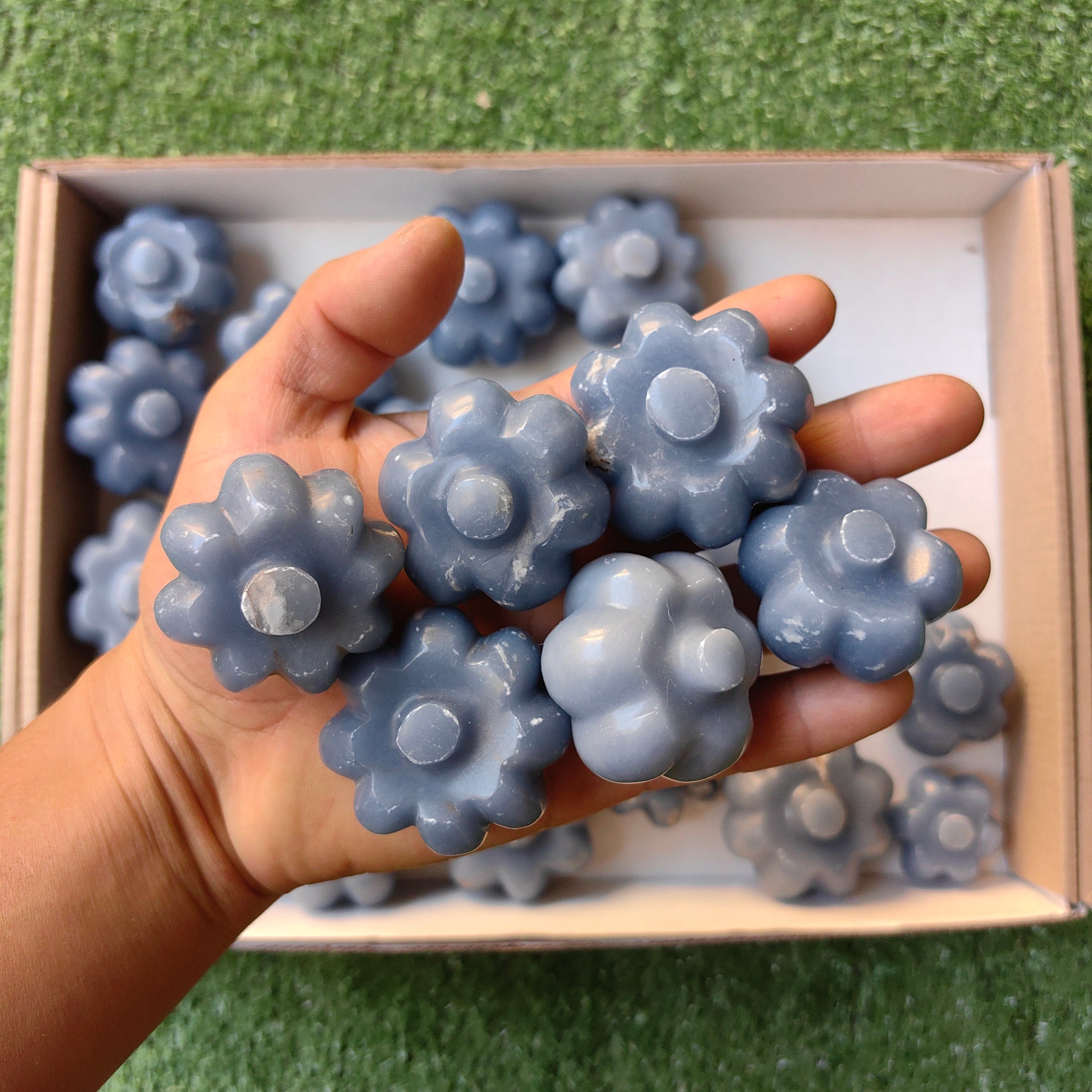 Lot 25 pcs Angelite Pumpkin
