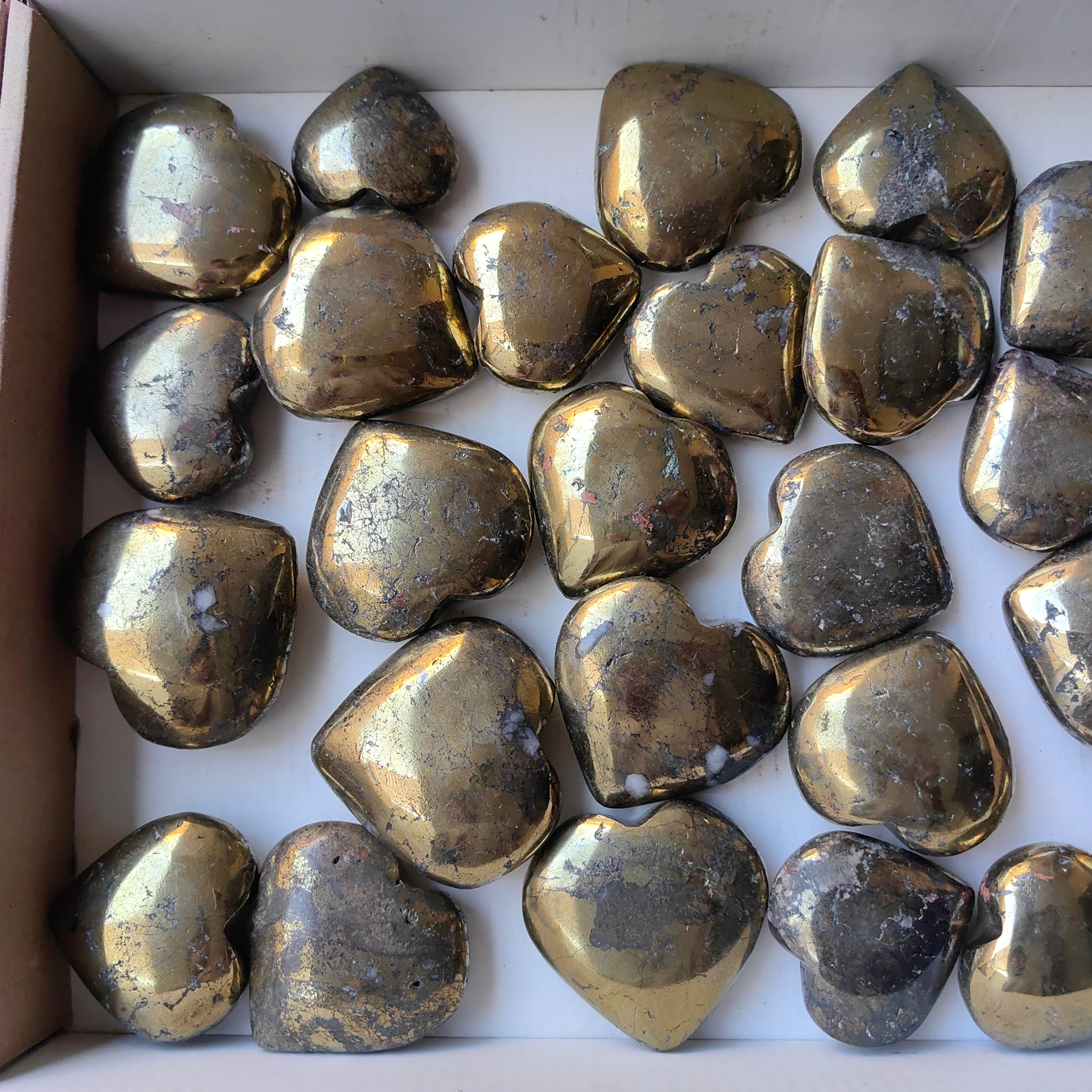 Lot 28 pcs Chalcopyrite heart