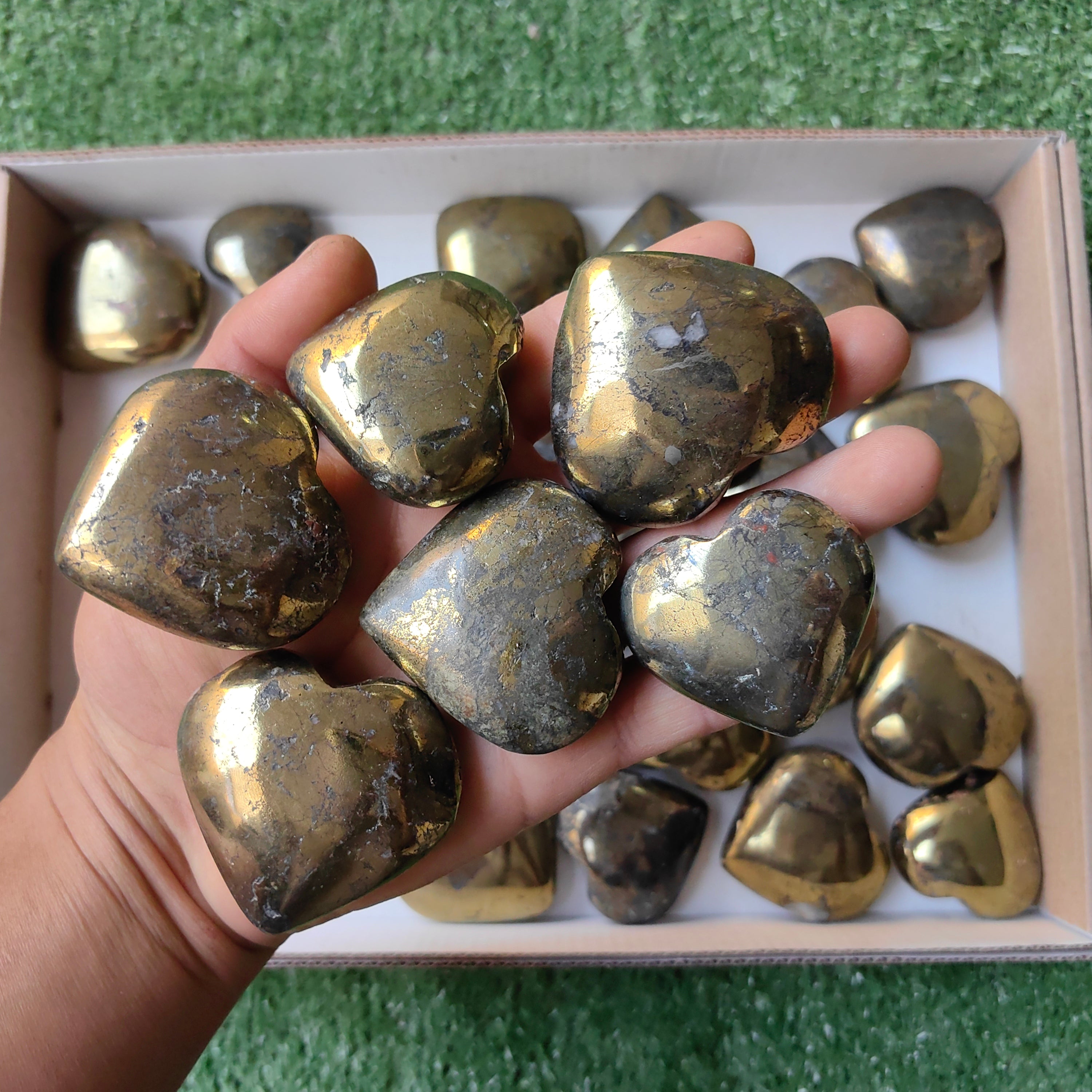 Lot 28 pcs Chalcopyrite heart