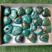 Lot 23 pcs Chrysocolla on Malachite Heart