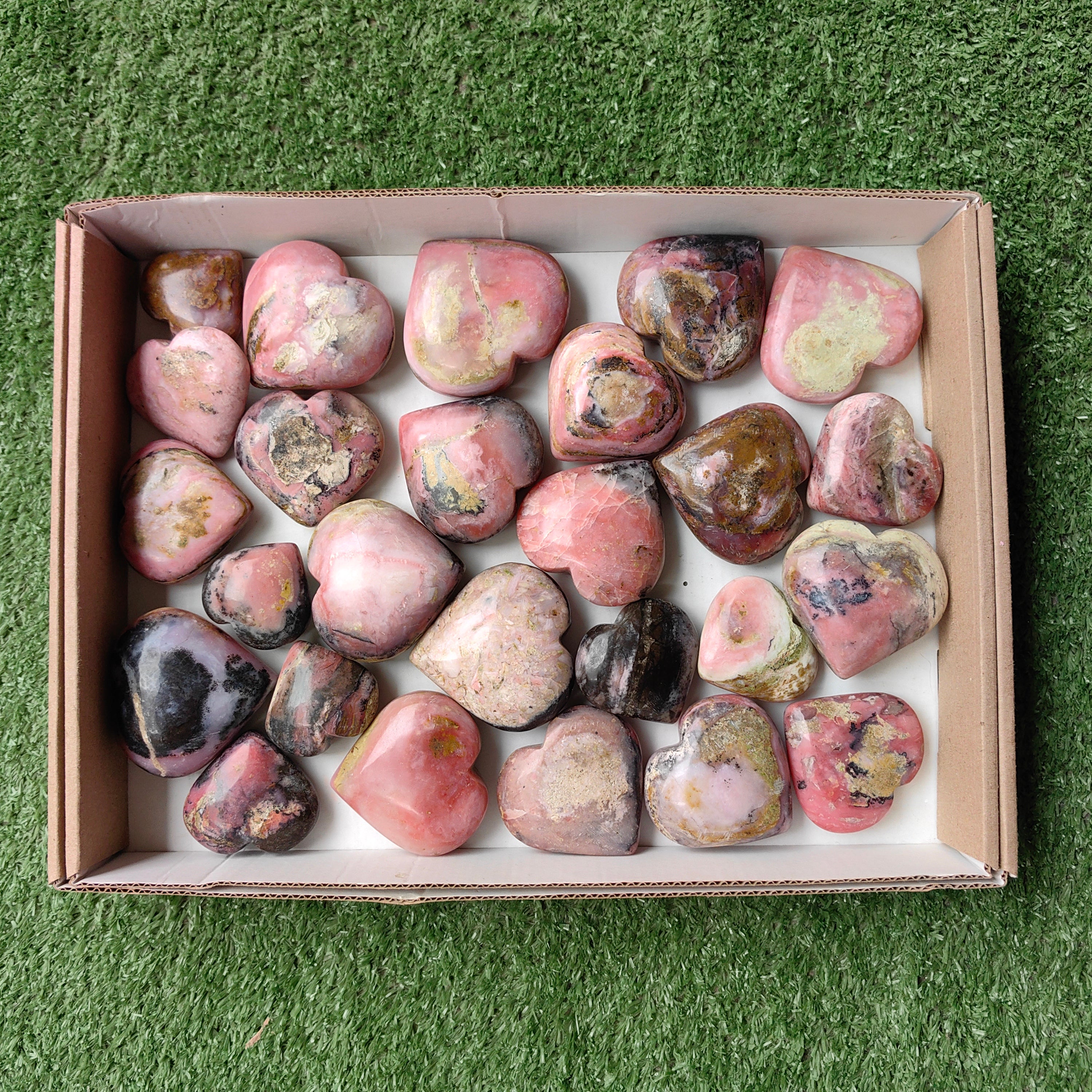 Lot 26 pcs Strawberry Pink Opal Heart