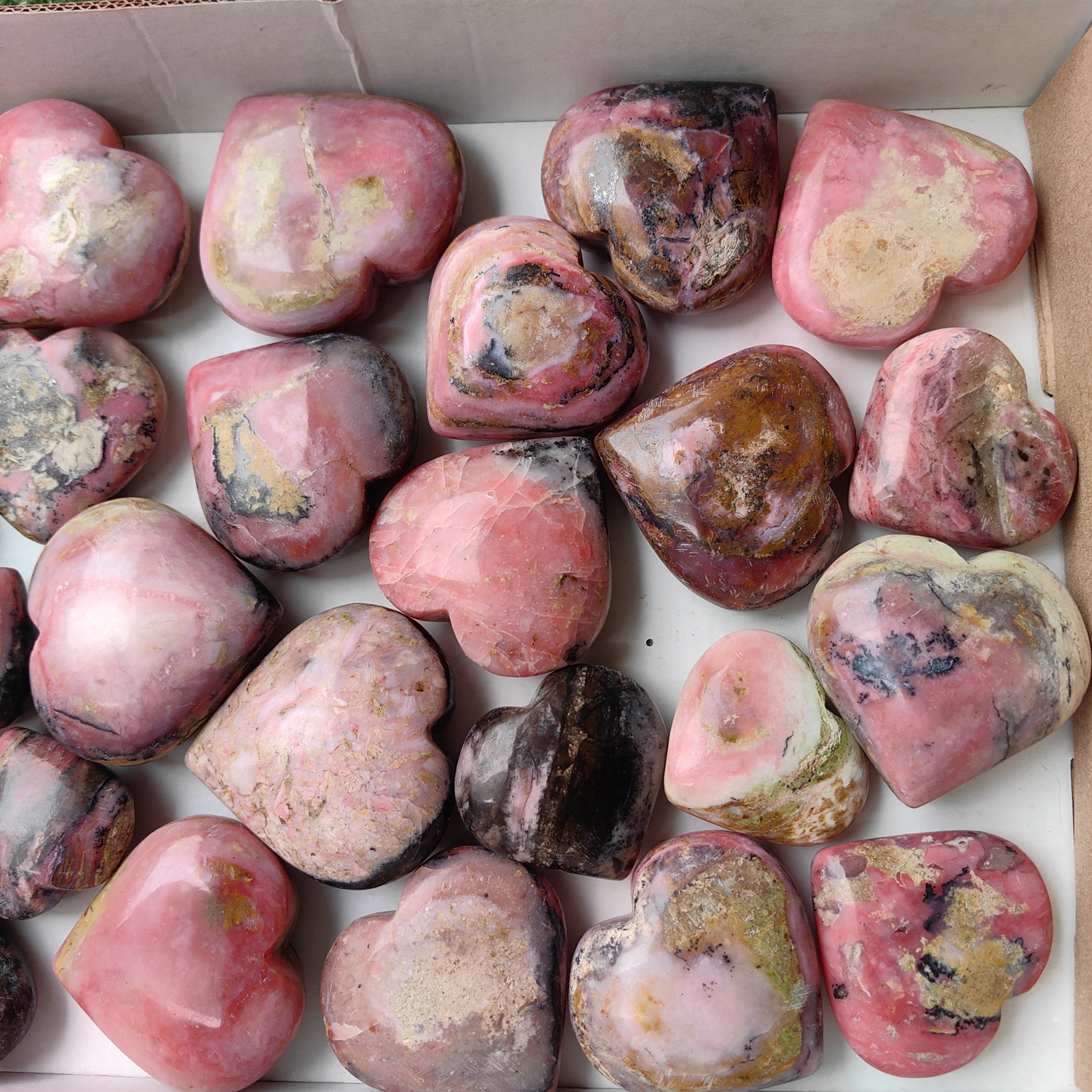 Lot 26 pcs Strawberry Pink Opal Heart