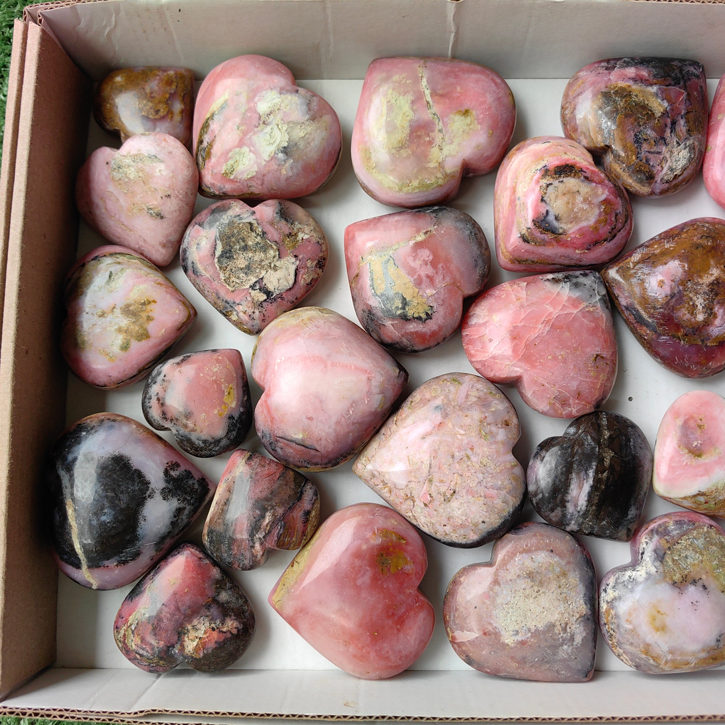 Lot 26 pcs Strawberry Pink Opal Heart