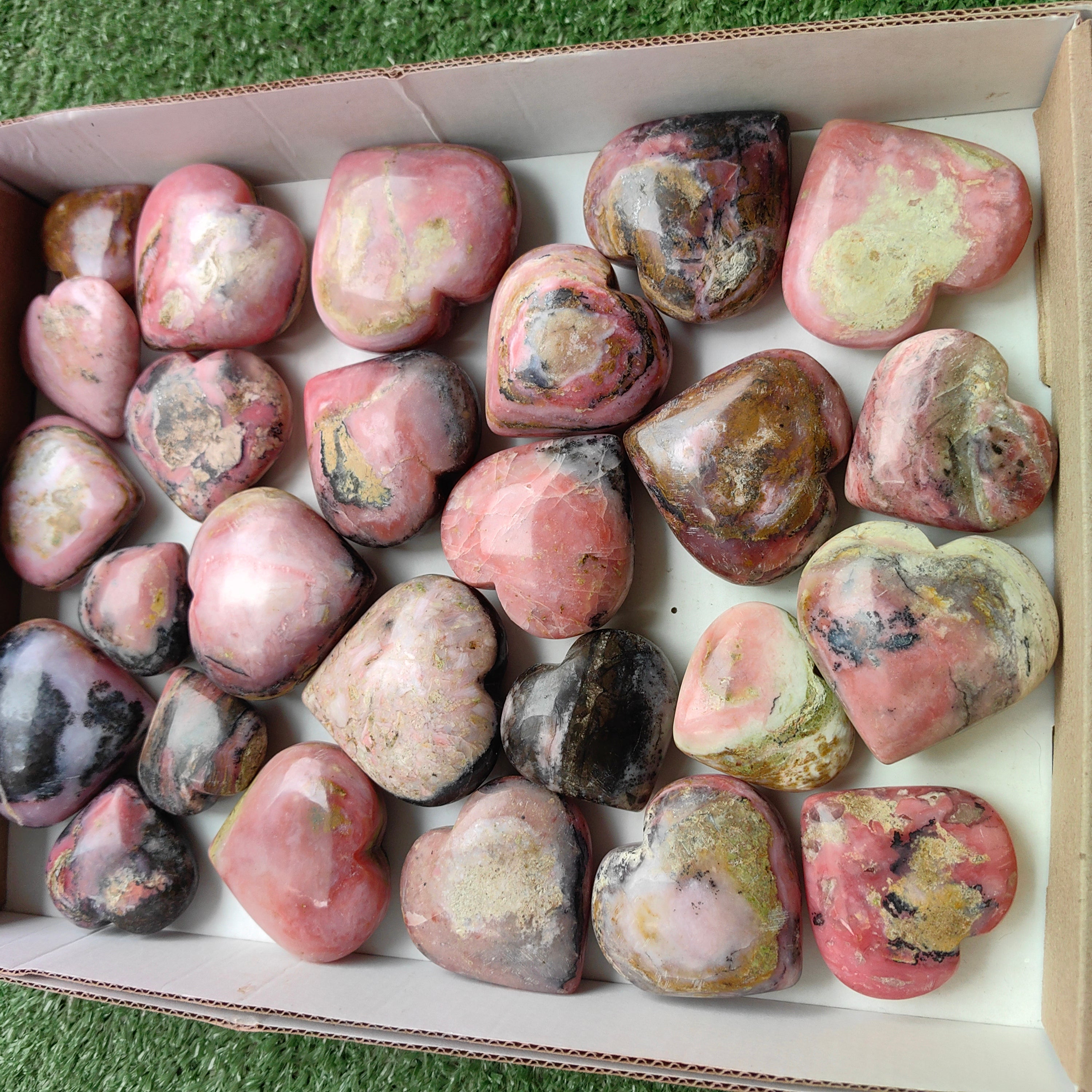 Lot 26 pcs Strawberry Pink Opal Heart