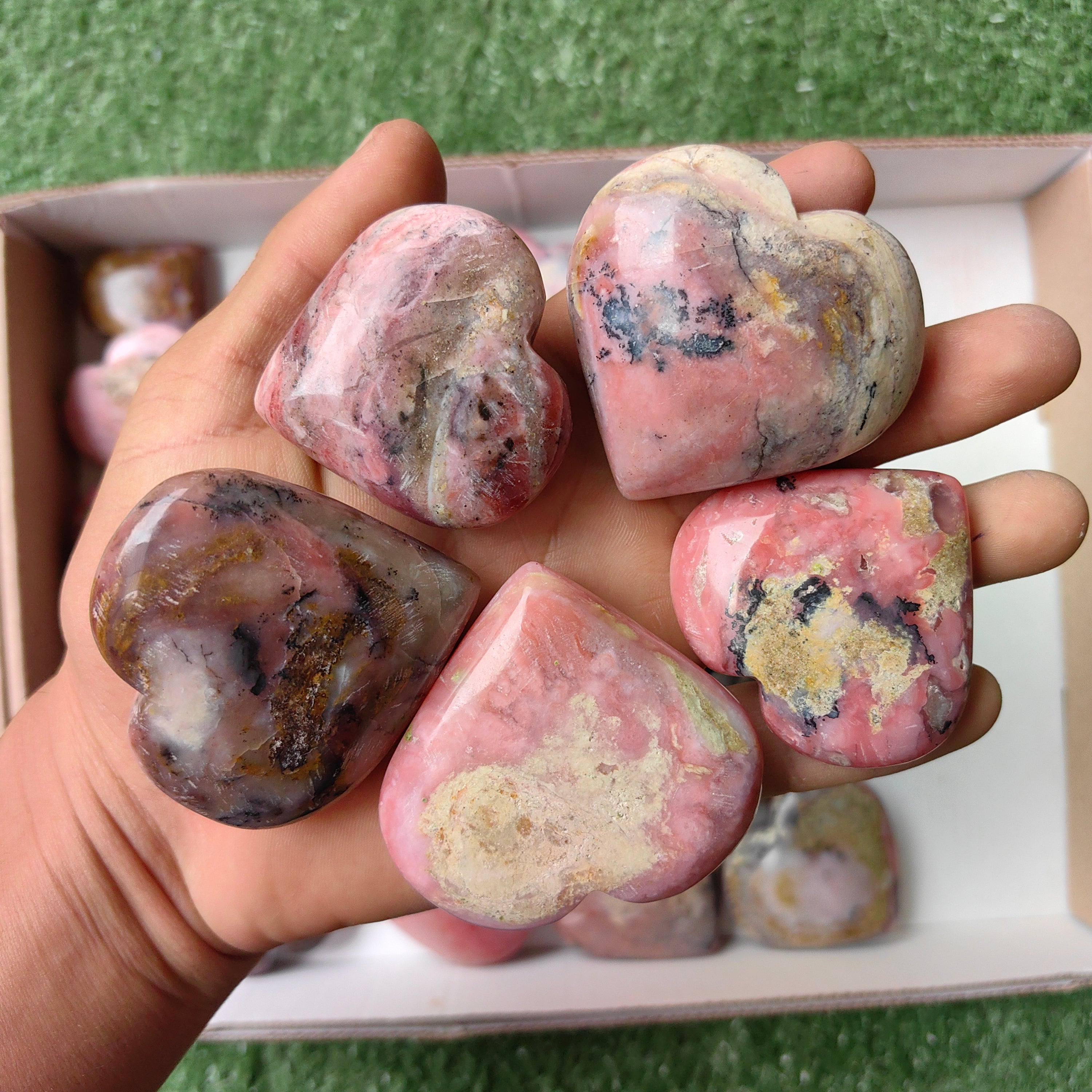 Lot 26 pcs Strawberry Pink Opal Heart