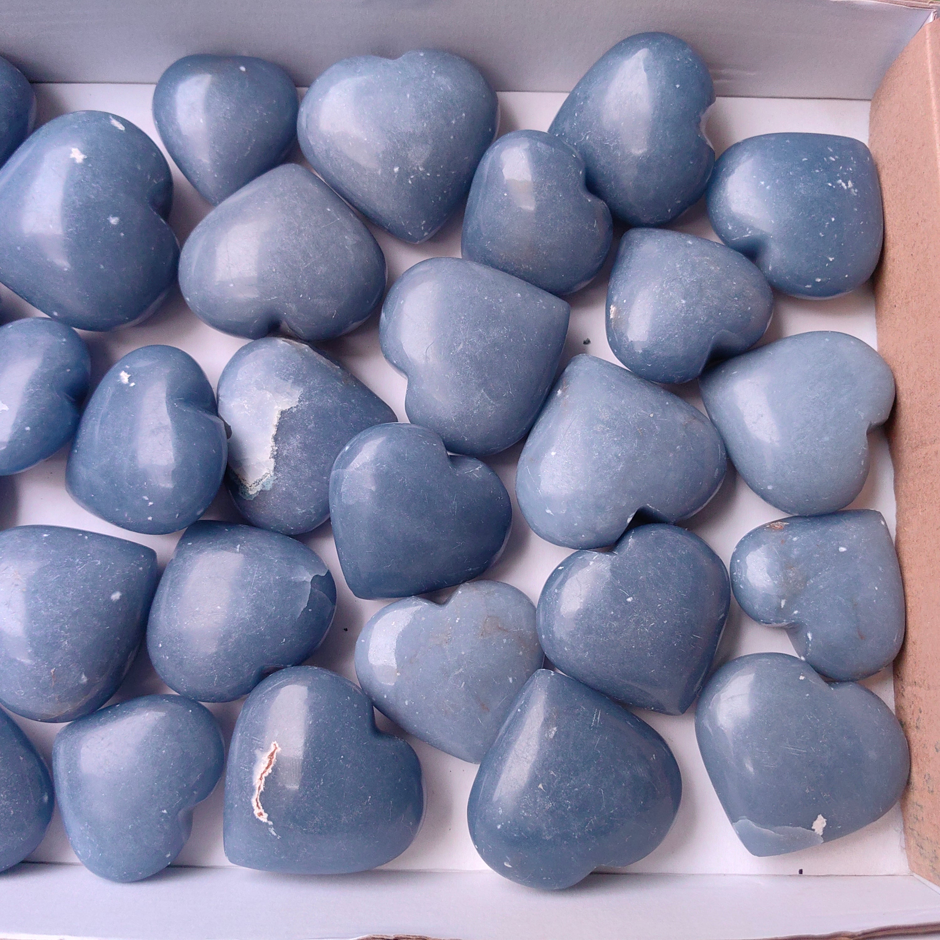 Lot 29 pcs Angelite Heart