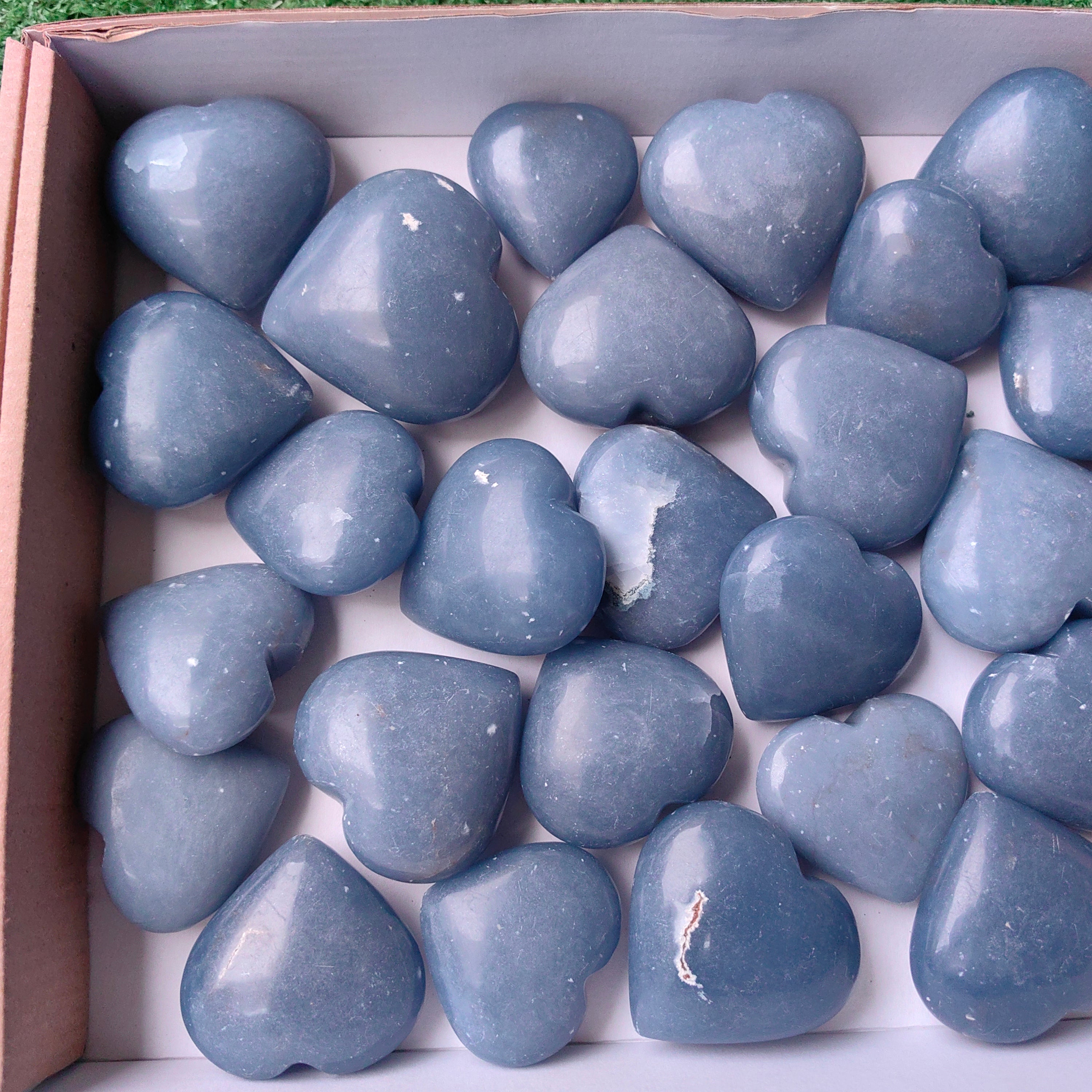 Lot 29 pcs Angelite Heart