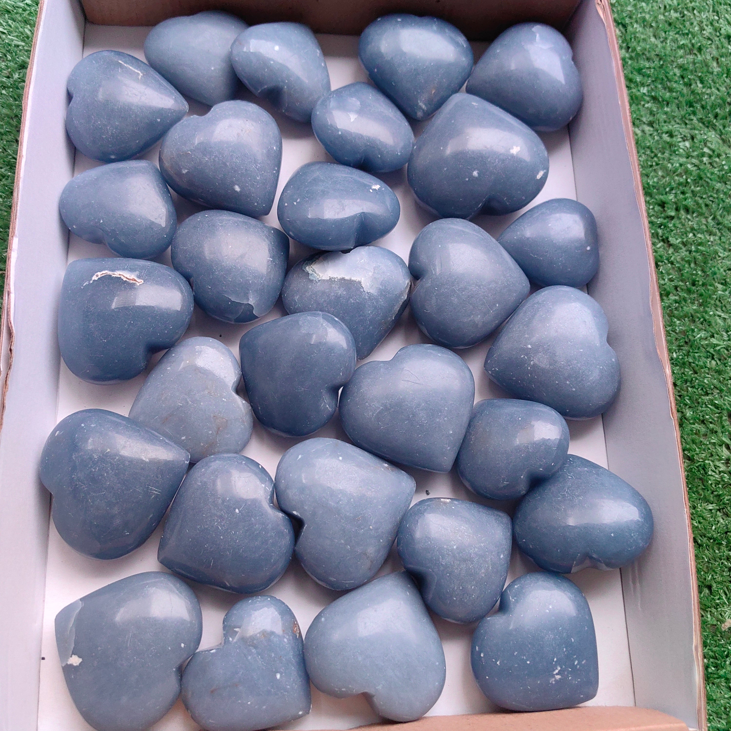 Lot 29 pcs Angelite Heart