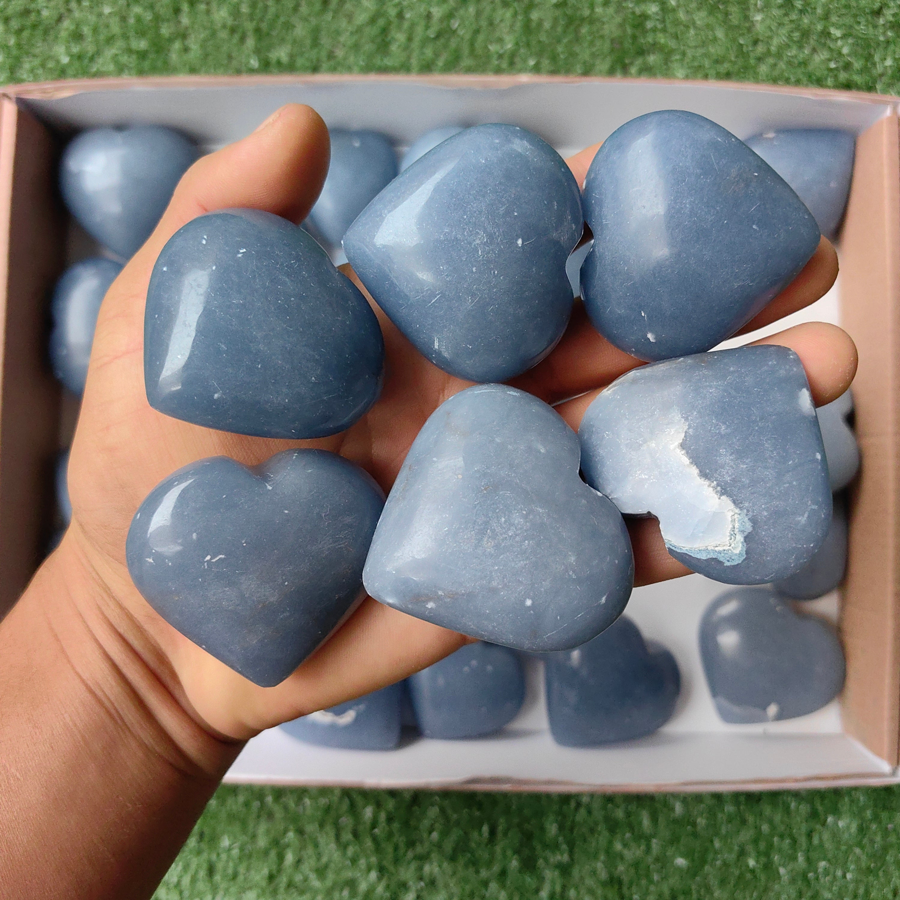 Lot 29 pcs Angelite Heart