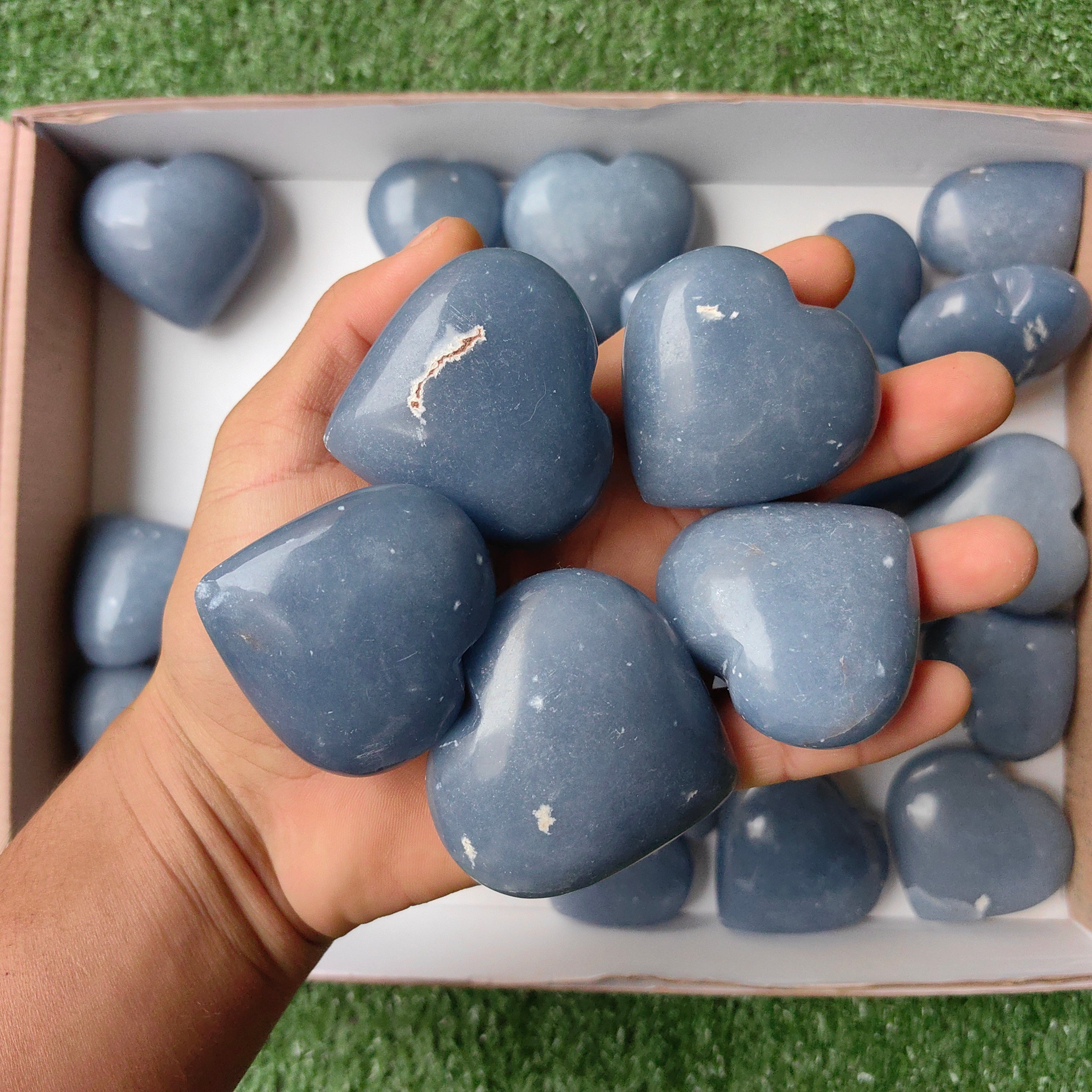 Lot 29 pcs Angelite Heart