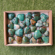 Lot 27 pcs Chrysocolla on Malachite heart
