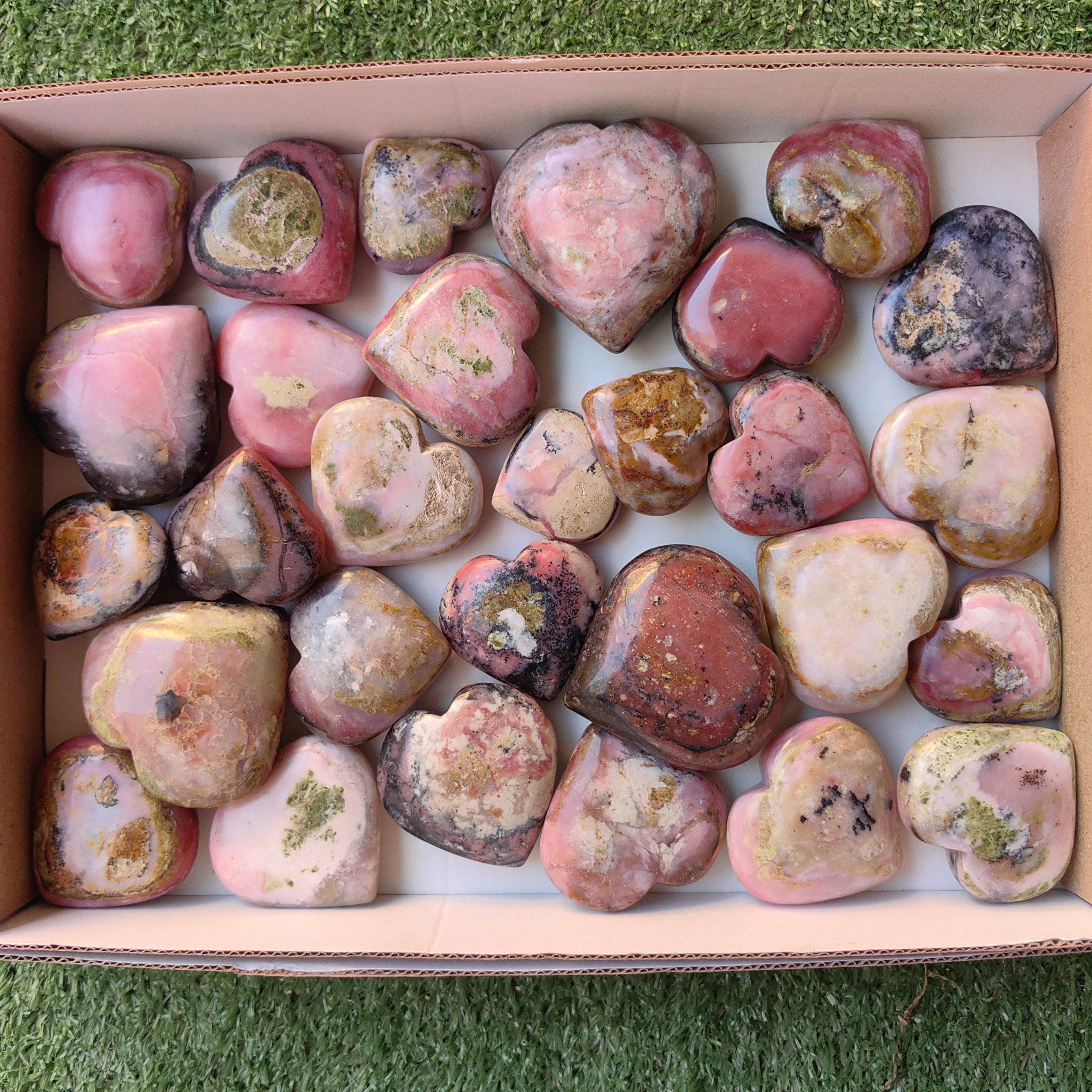 Lot 29 pcs Strawberry Pink Opal Heart