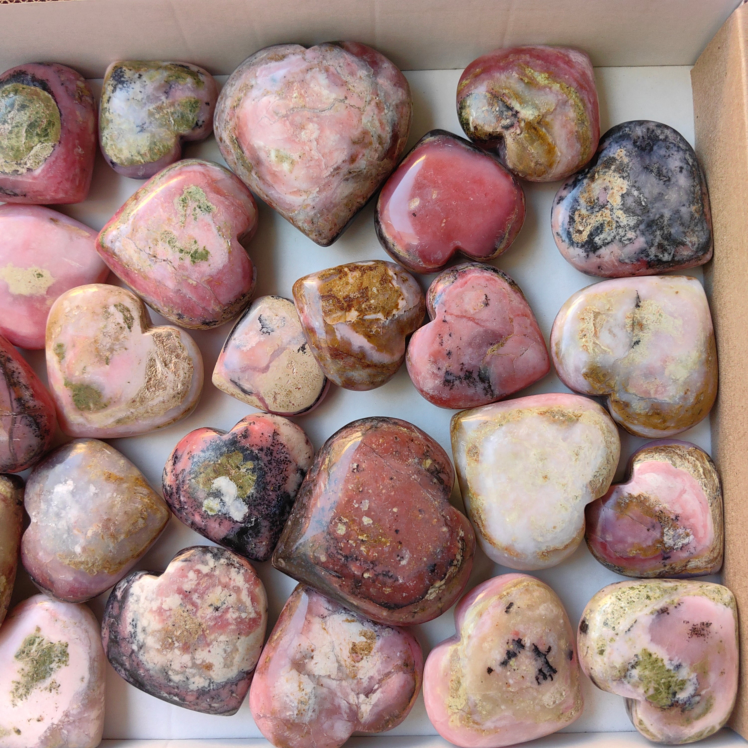 Lot 29 pcs Strawberry Pink Opal Heart