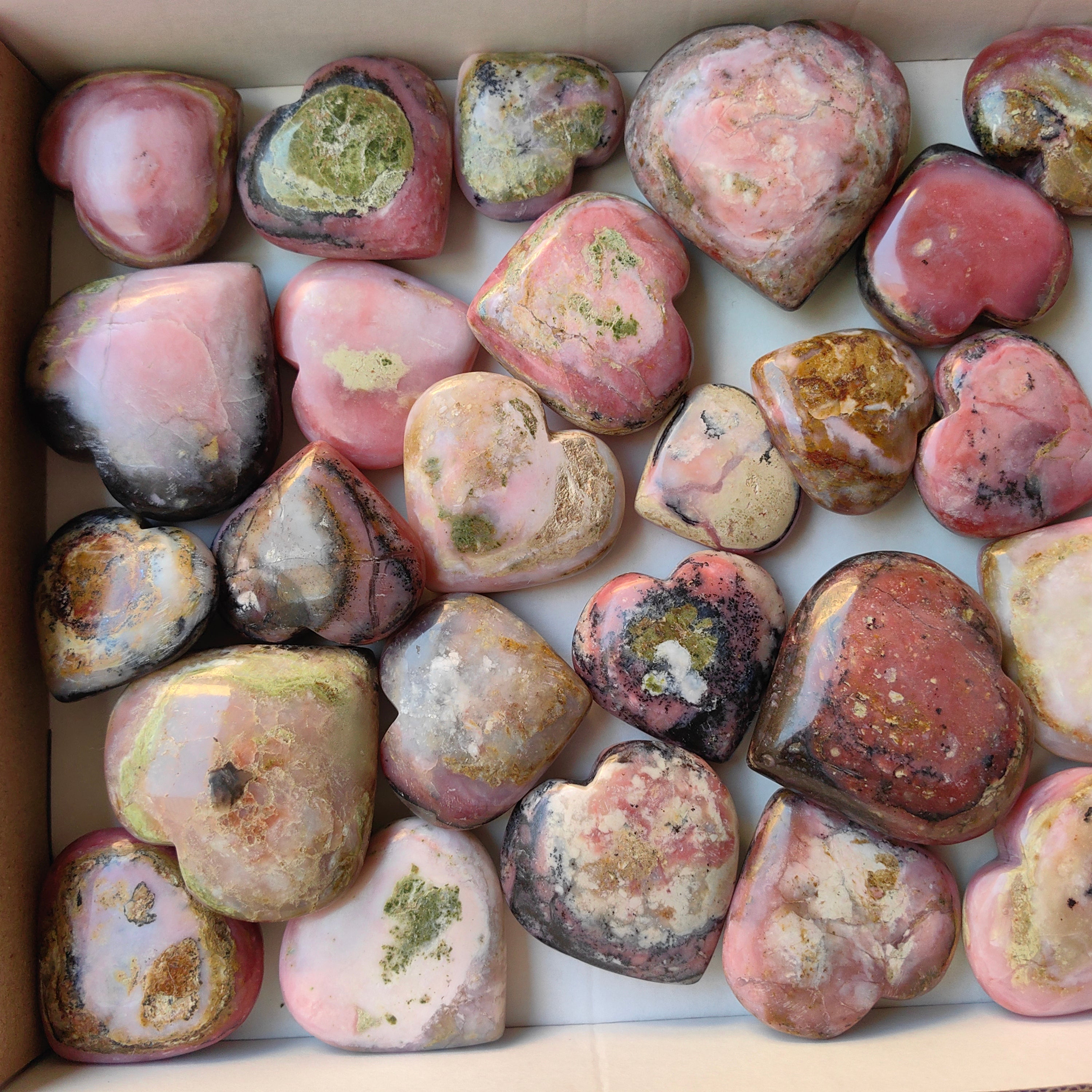 Lot 29 pcs Strawberry Pink Opal Heart