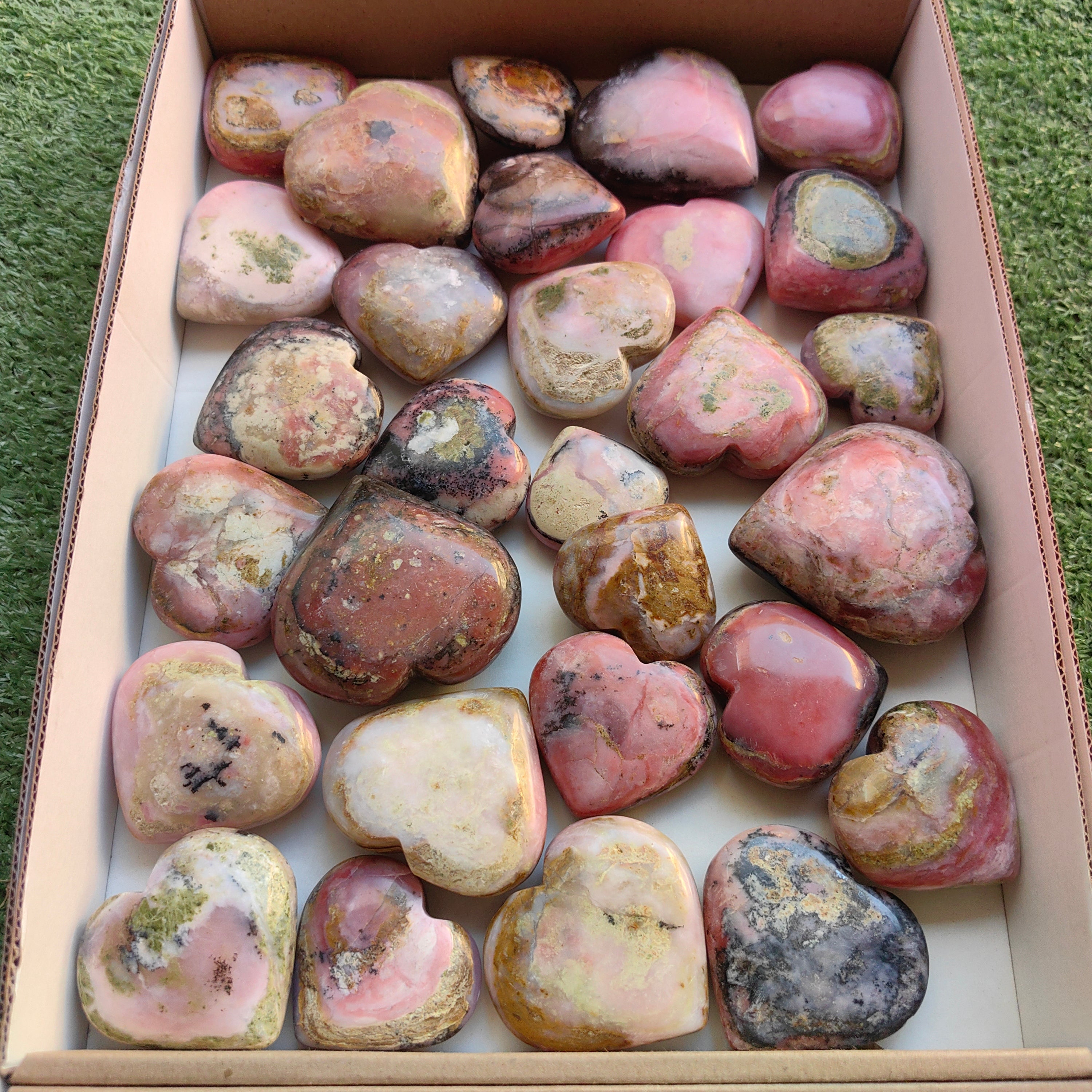 Lot 29 pcs Strawberry Pink Opal Heart