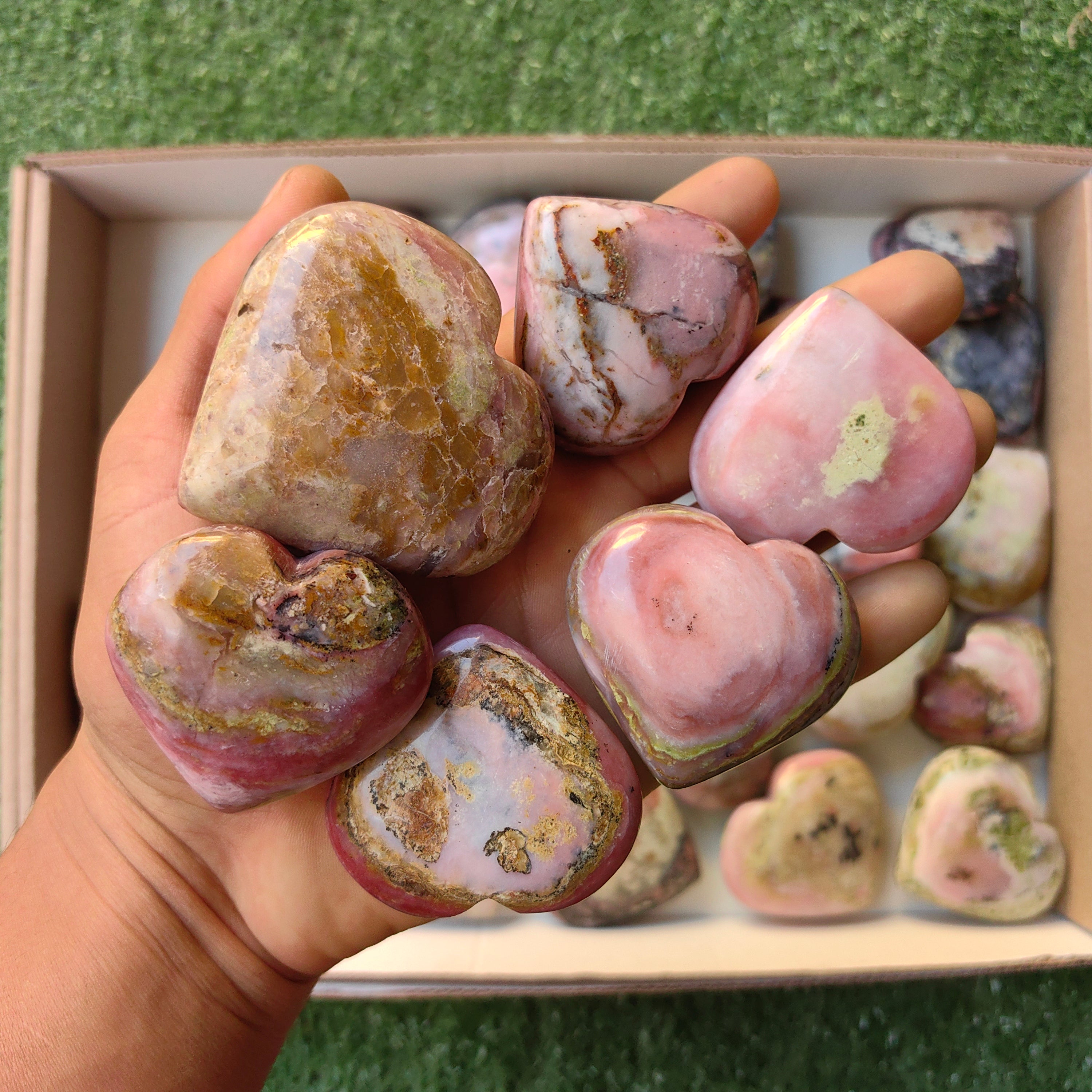 Lot 29 pcs Strawberry Pink Opal Heart