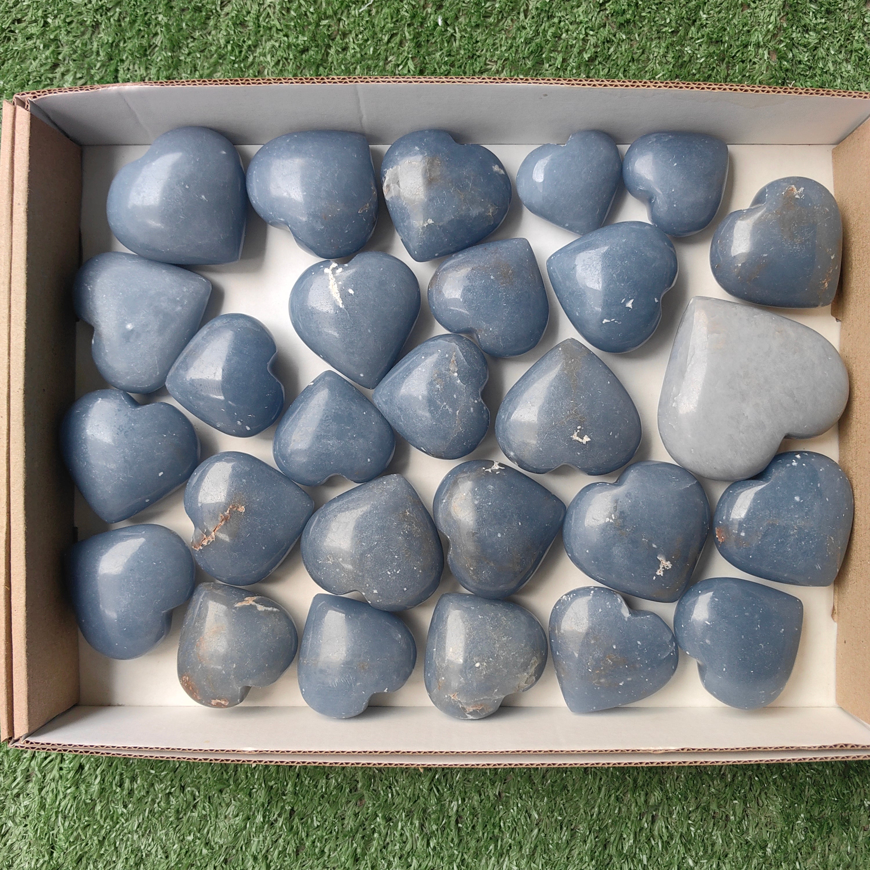 Lot 26 pcs Angelite Heart