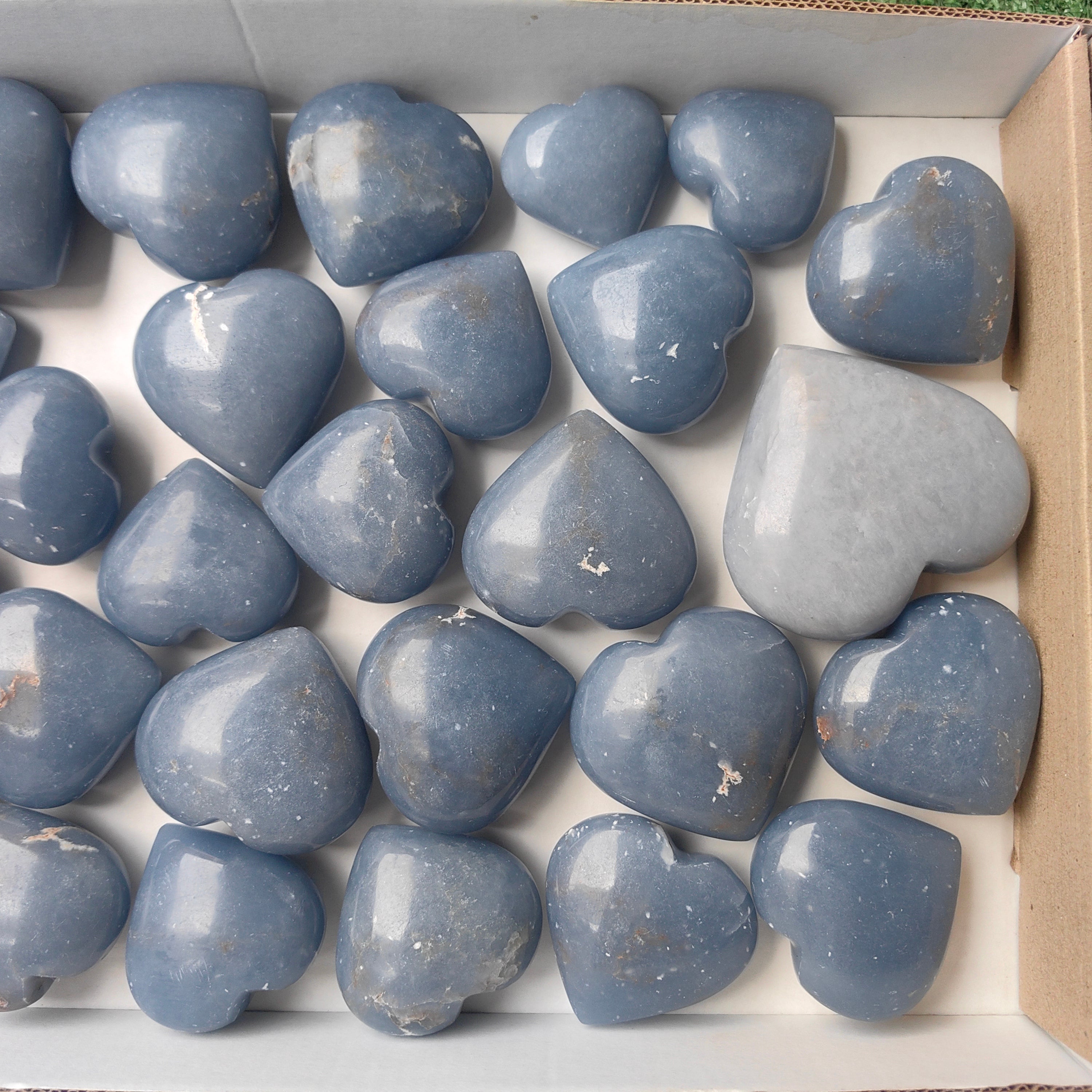 Lot 26 pcs Angelite Heart