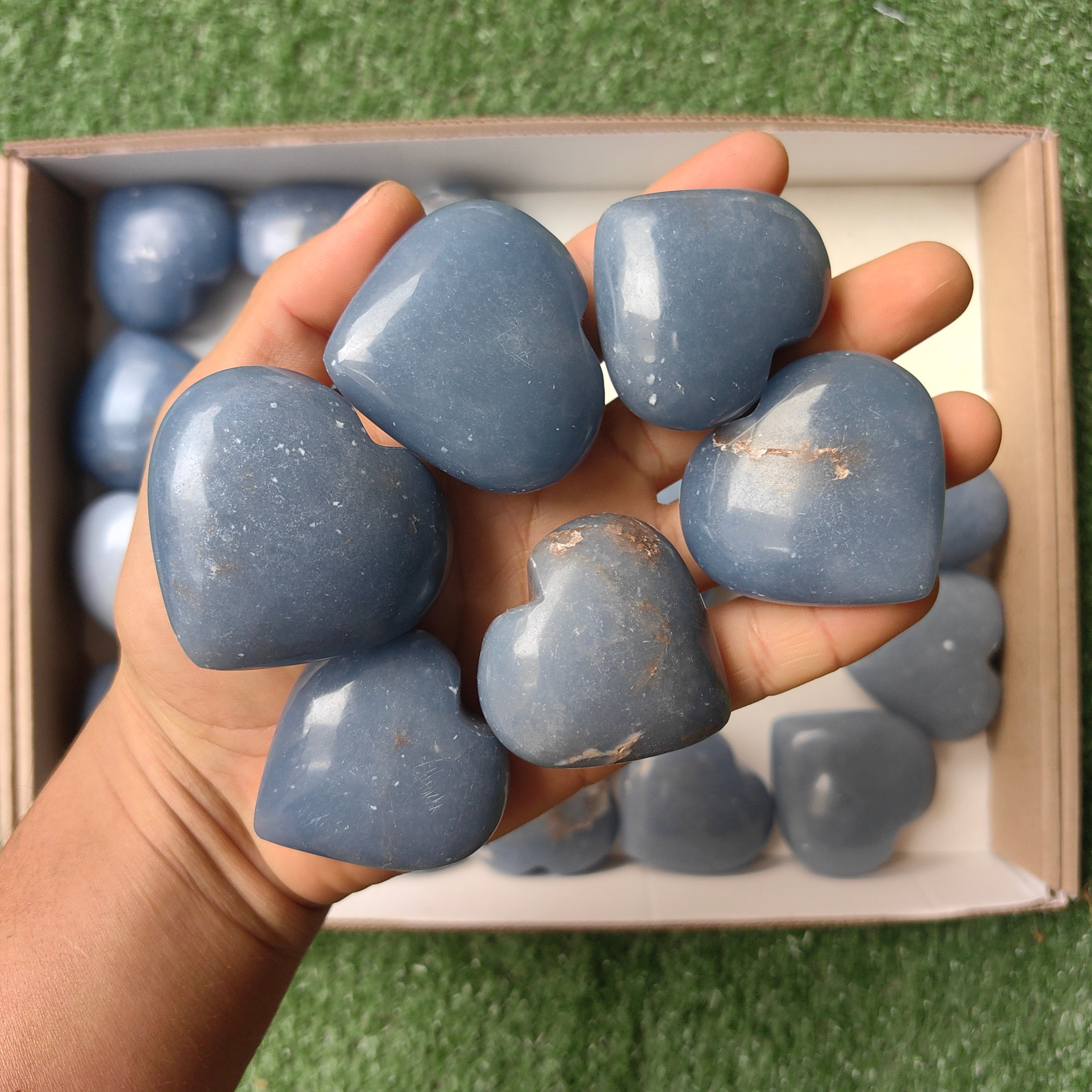 Lot 26 pcs Angelite Heart