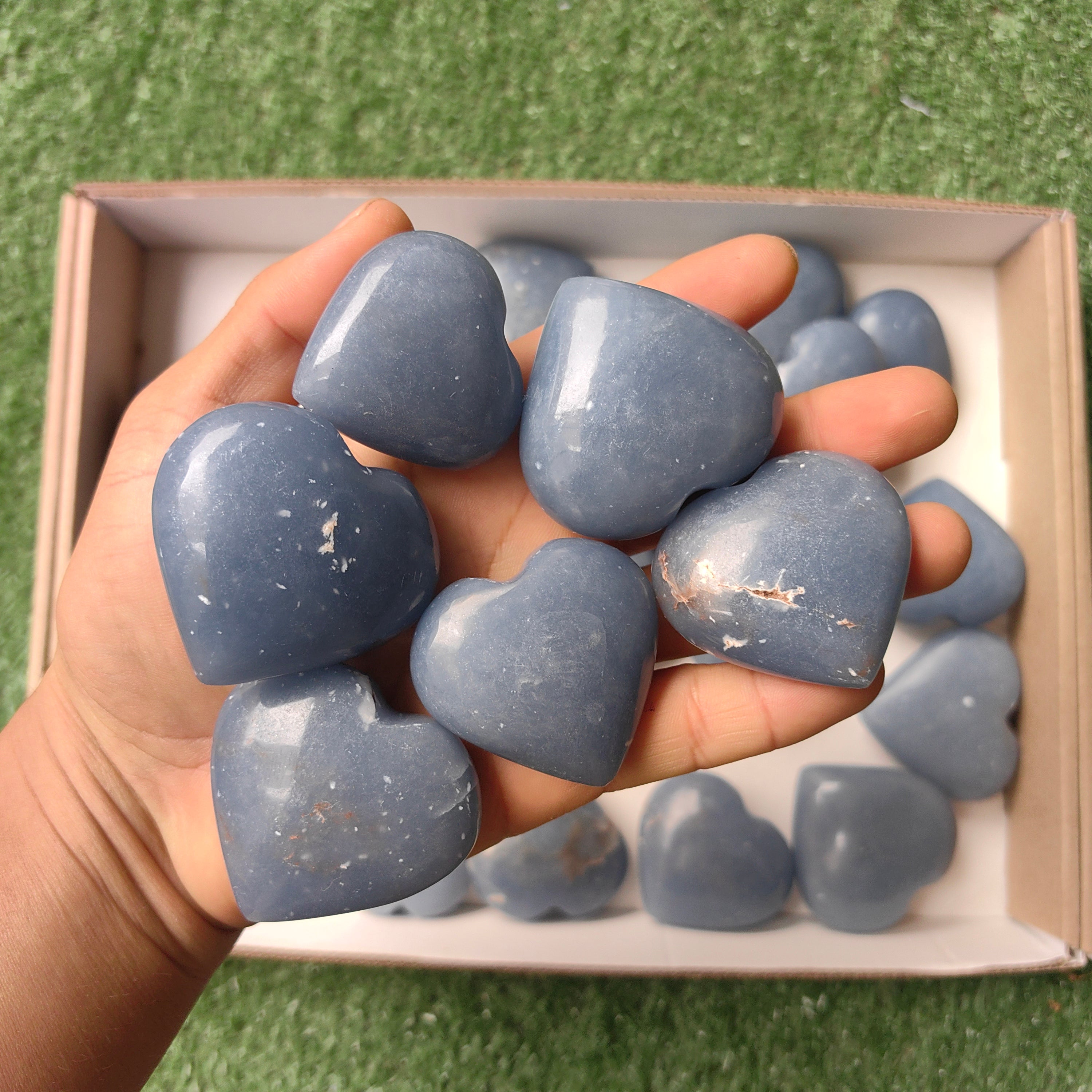 Lot 26 pcs Angelite Heart