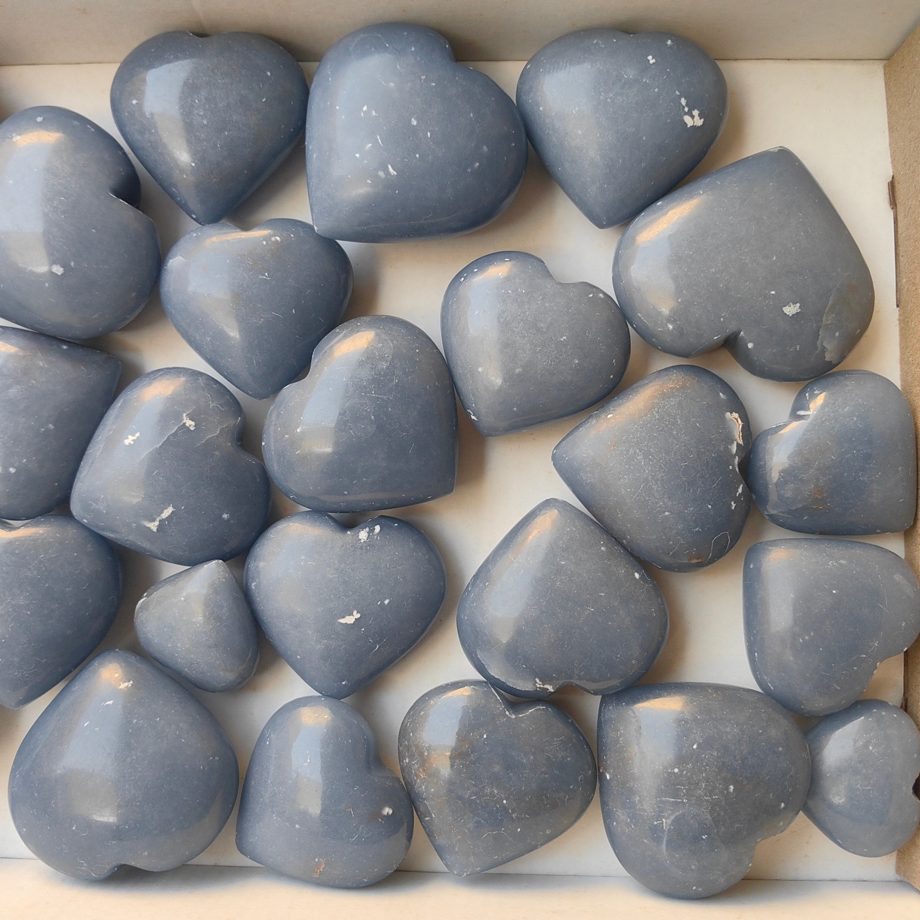 Lot 25 pcs Angelite Heart