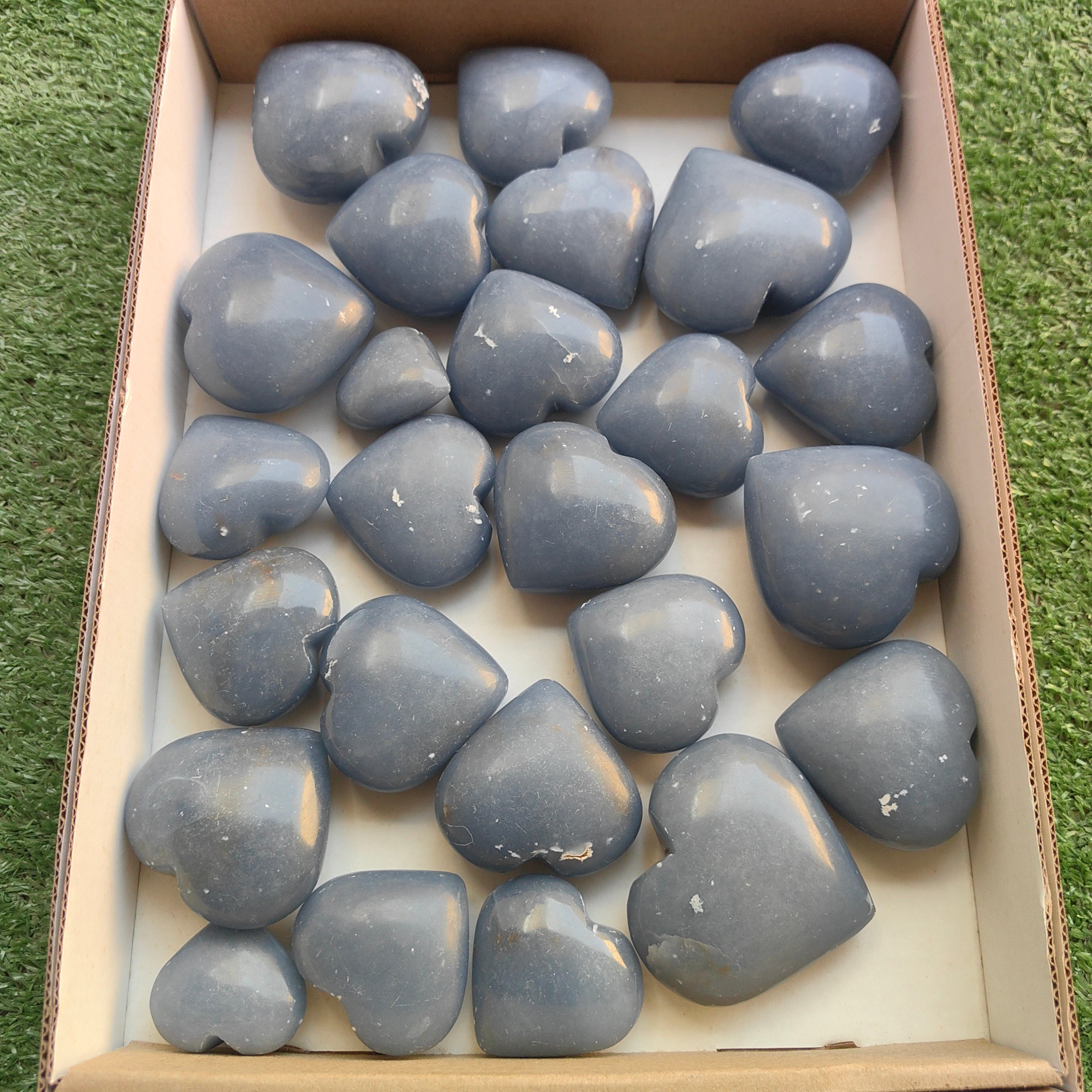 Lot 25 pcs Angelite Heart