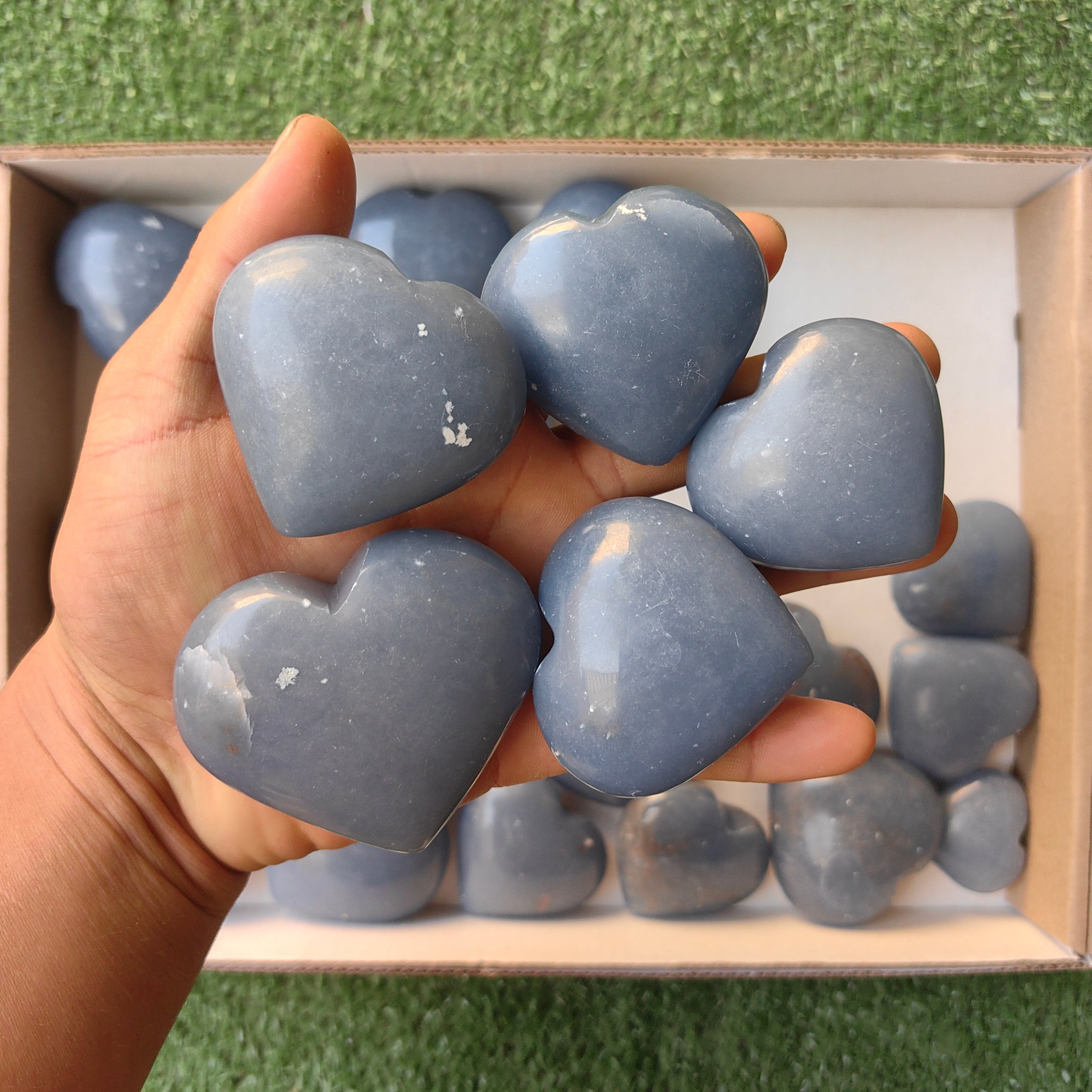 Lot 25 pcs Angelite Heart