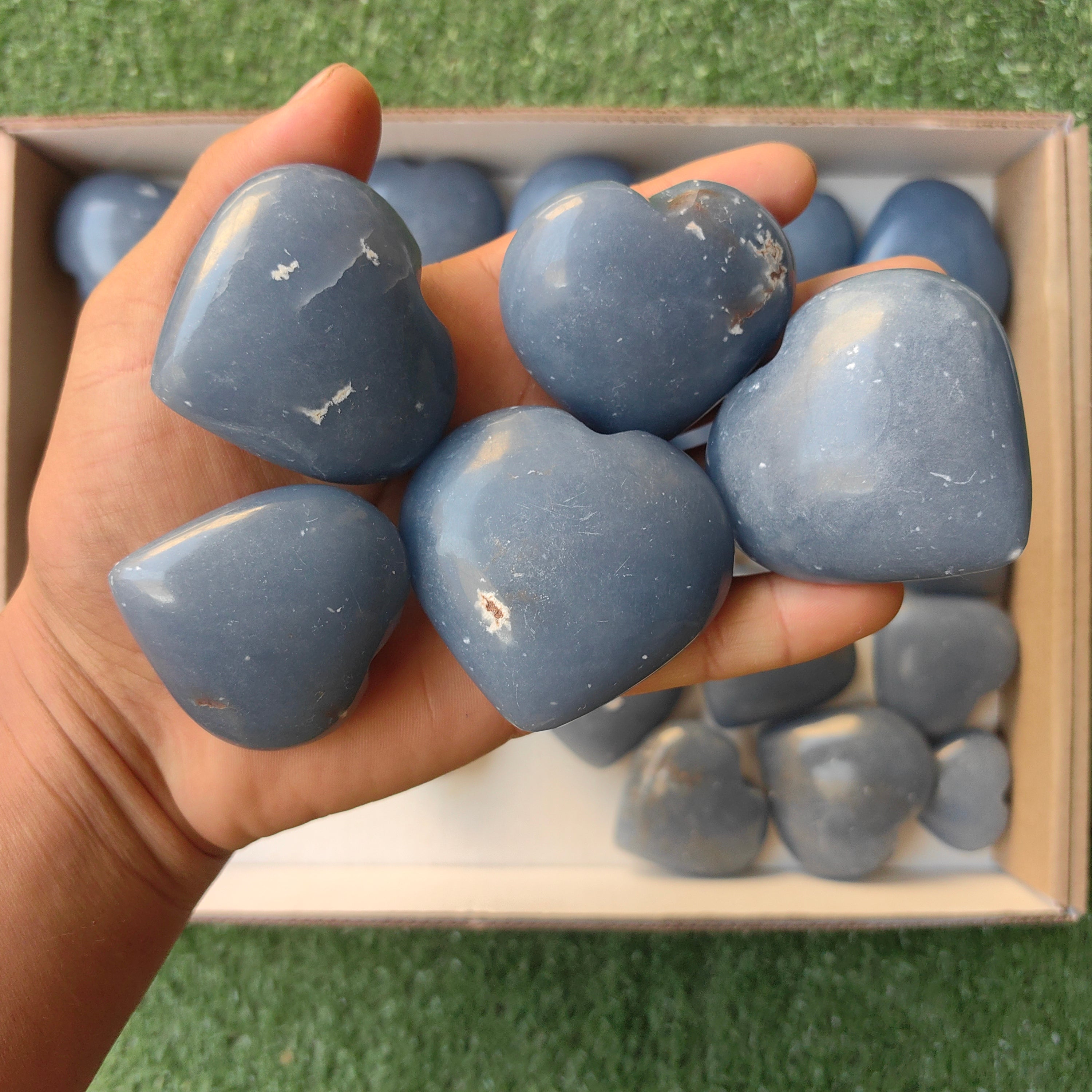 Lot 25 pcs Angelite Heart