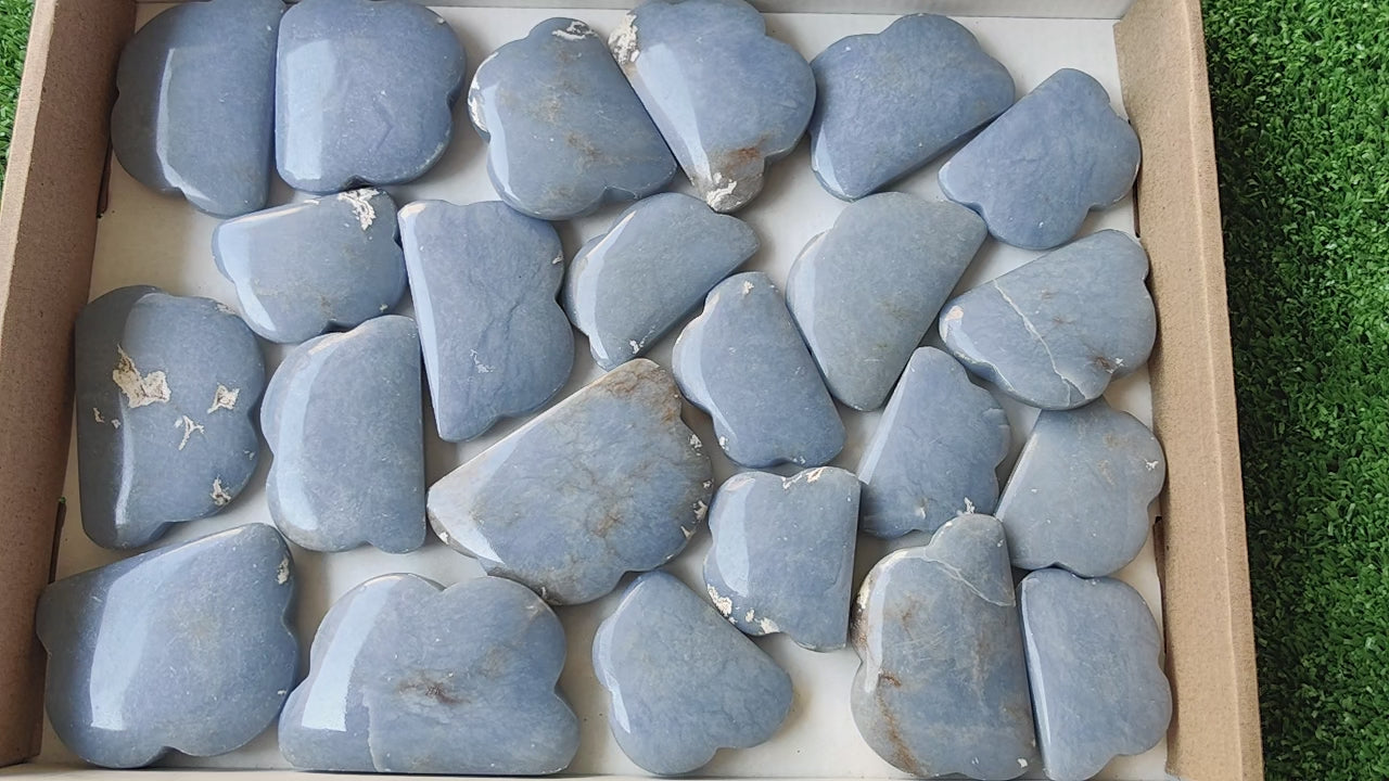 Load video: Lot 23 pcs Angelite Clouds