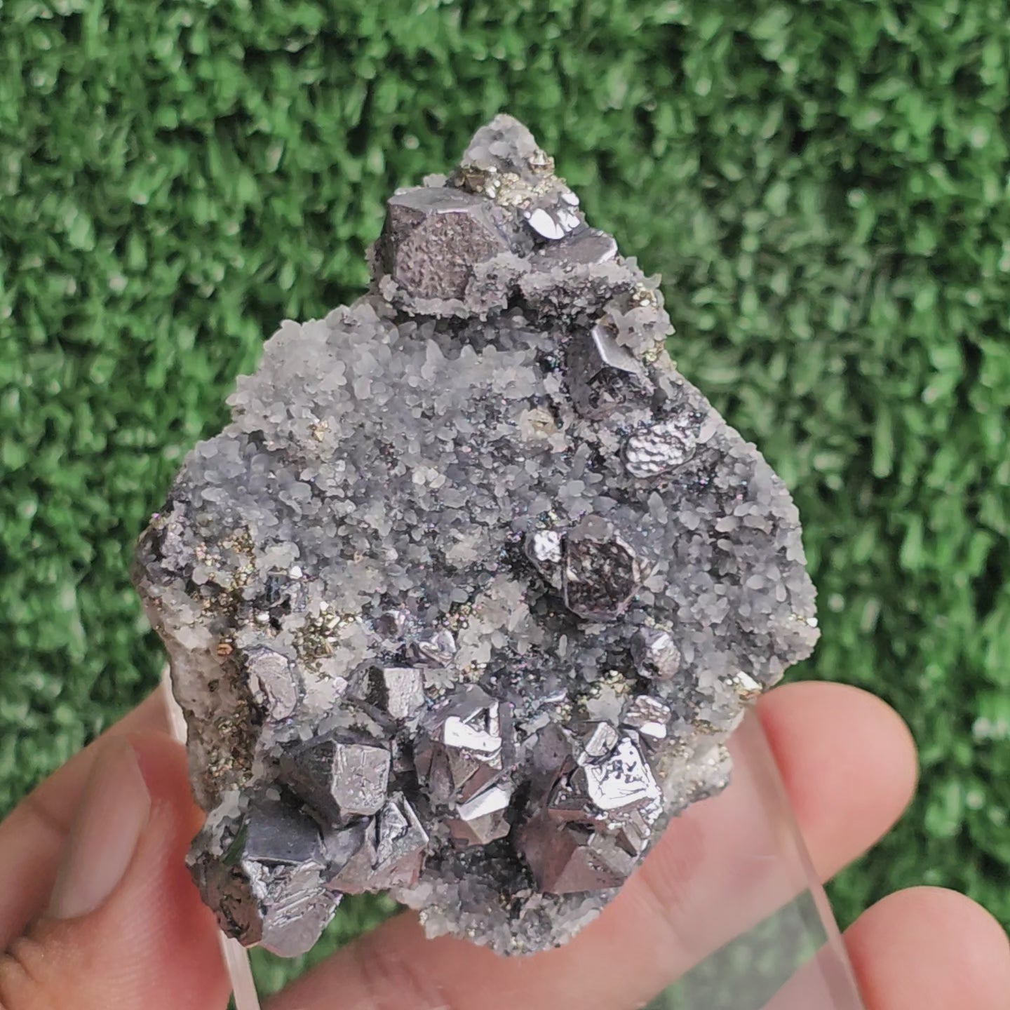 Load video: crystallized galena with Pyrite octahedral