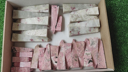 29 pc cinabrite & rhodonite towers