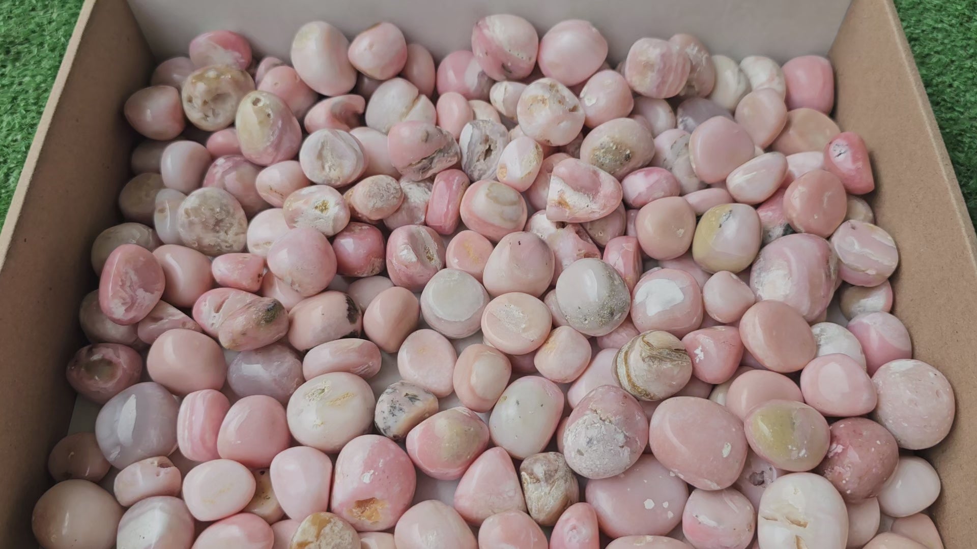 Load video: Lot 2 kg Pink Opal Tumbled