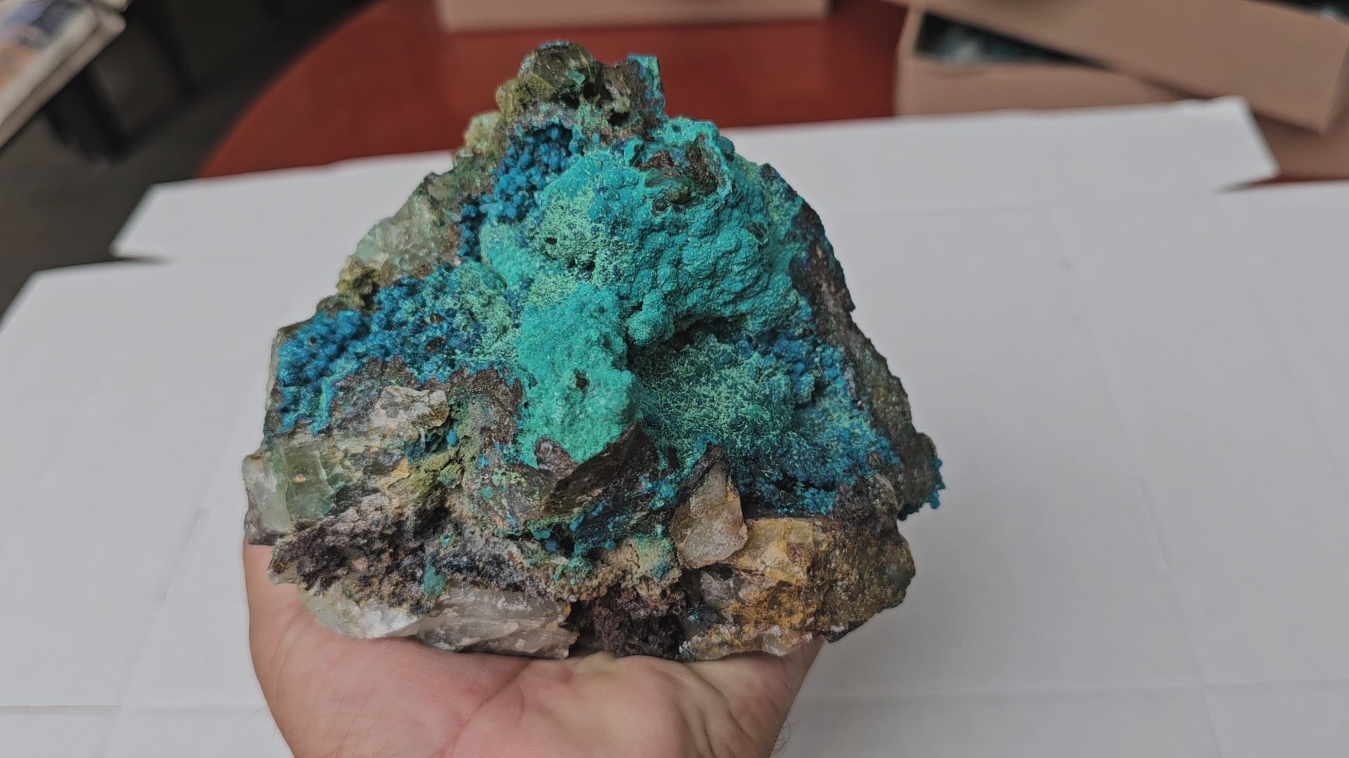 Load video: Chrysocolla on Quartz