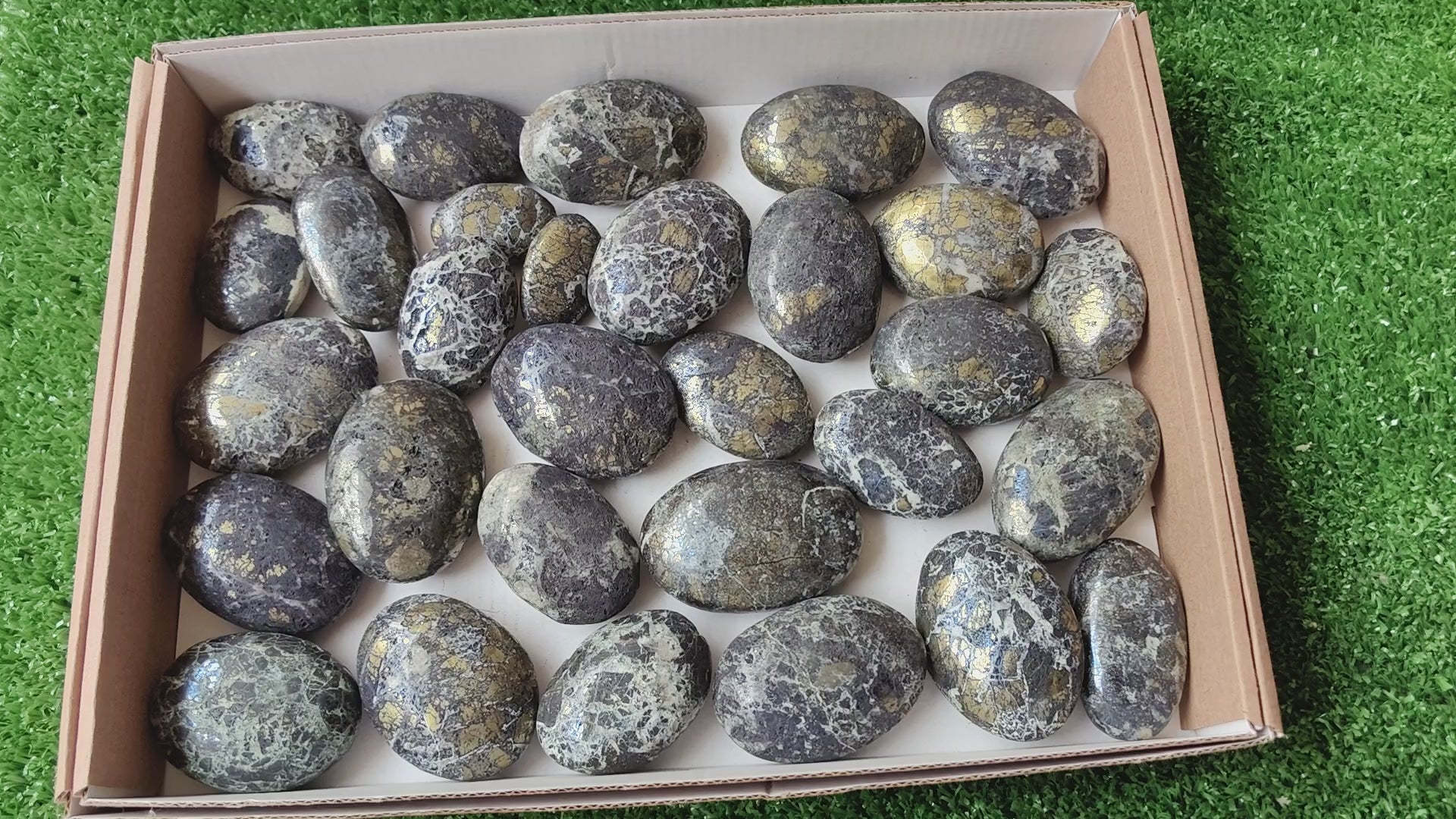 Load video: Lot 30 pcs Covellite Palms*