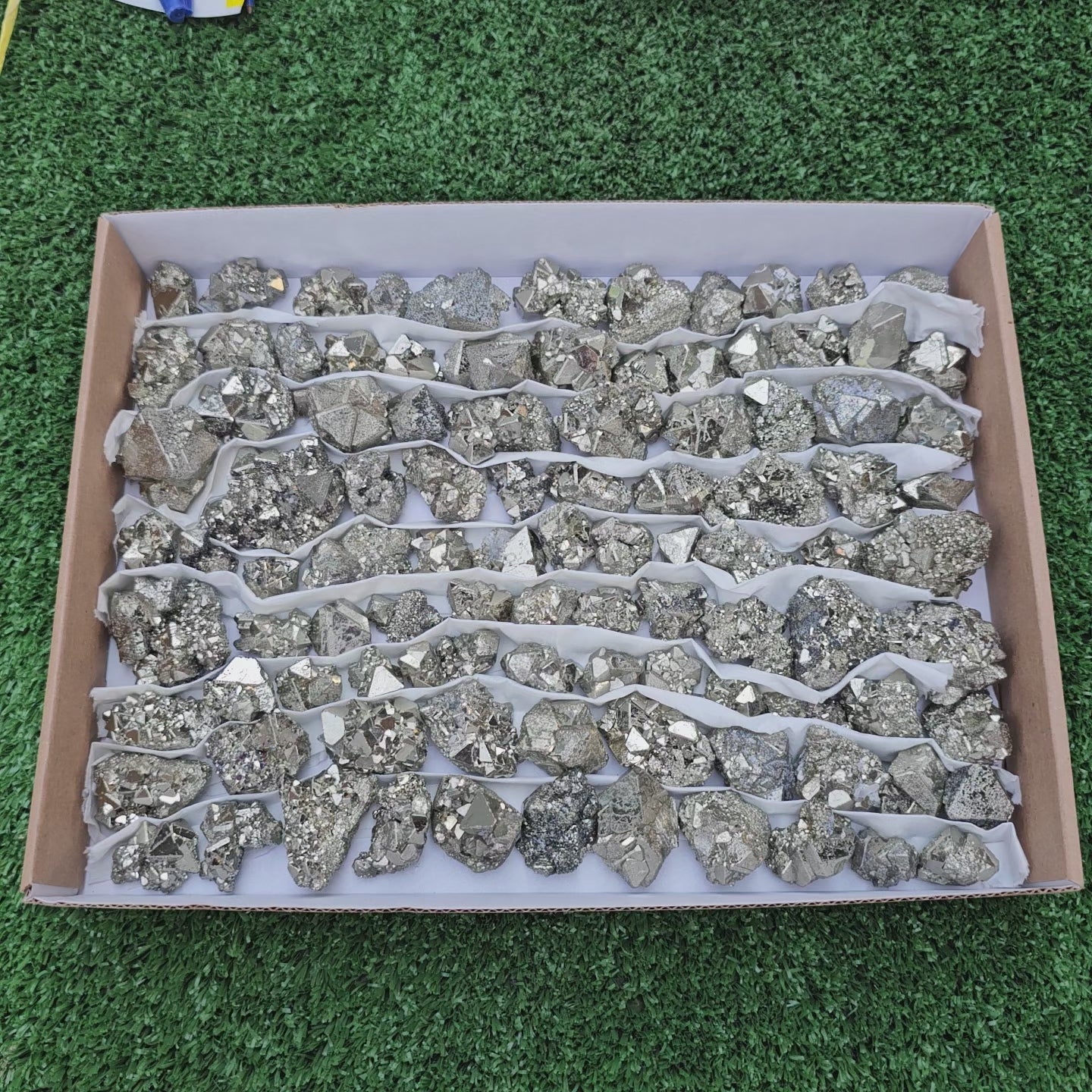 Load video: 99 pc Pyrite octahedral